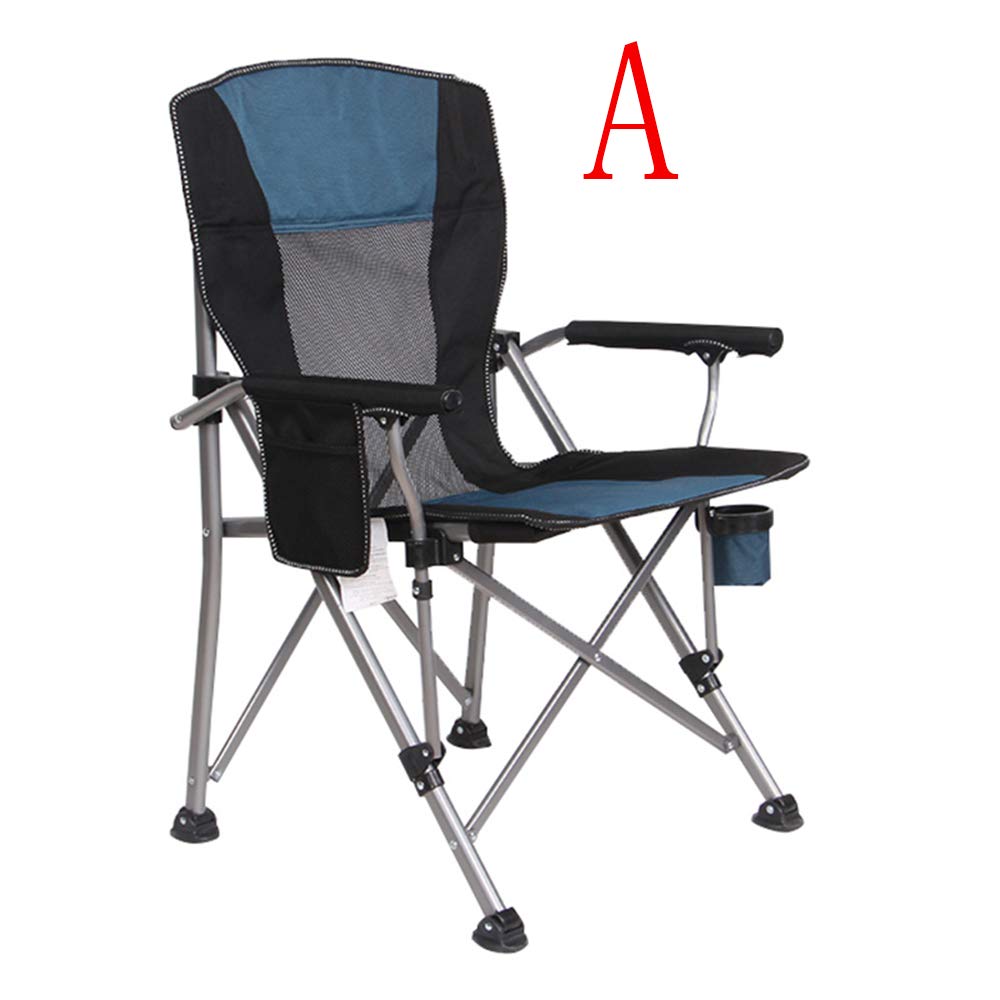 WYZQQ Heavy Duty Camping Chair - Portable Folding Chair with Cup Holder & Storage Bag for Outdoor, Beach, Picnic - Supports 150kg with All-Terrain Feet - Perfect for Camping, Backyard, Fishing & Travel