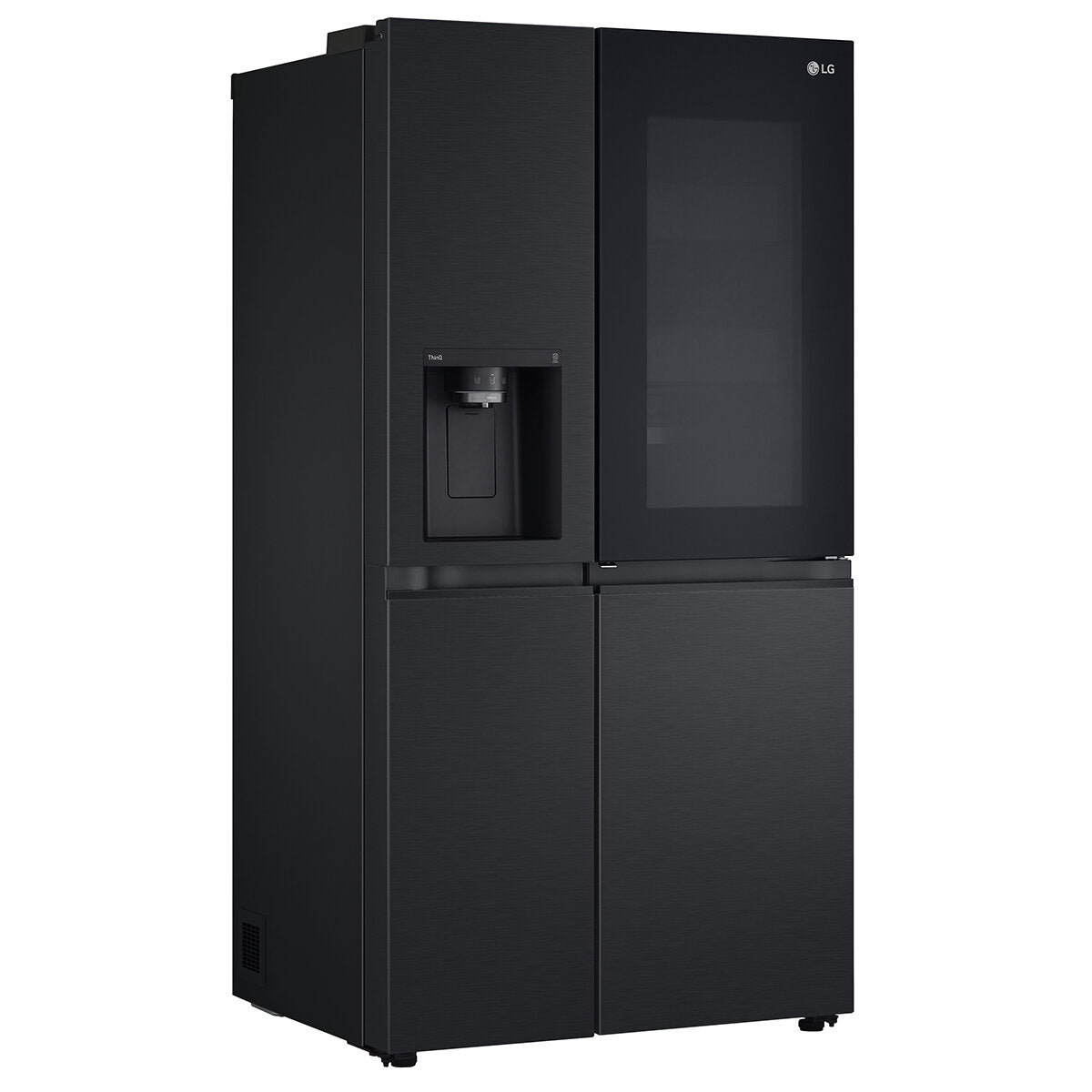 LG 635L 3-Door Side by Side Refrigerator with InstaView™, Ice & Water Dispenser - Matte Black (GS-V600MBLC) - Perfect for Modern Kitchens & Large Families