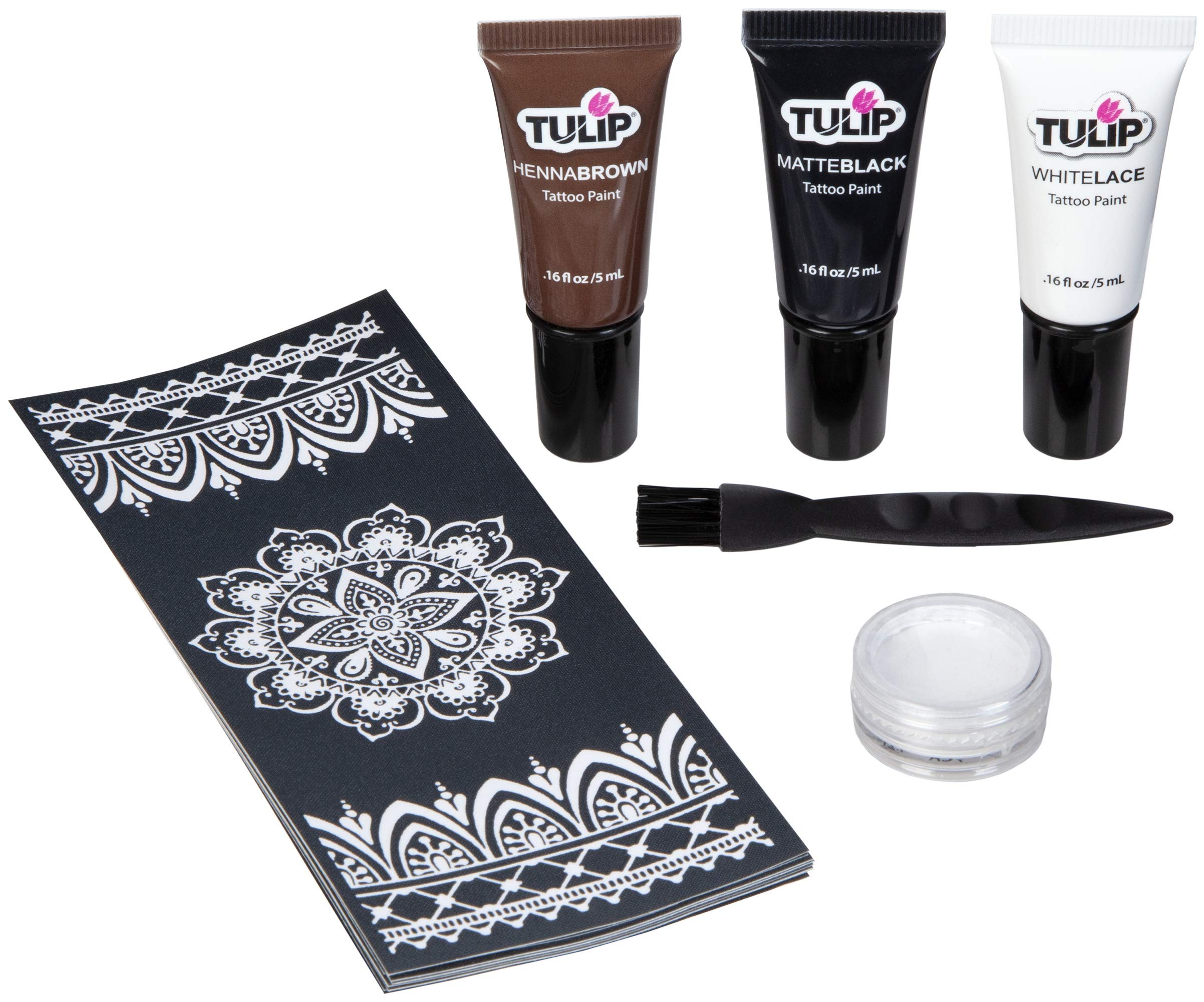 Tulip Body Art Ultimate Henna Tattoo Kit - Natural Temporary Tattoos with Reusable Stencils for DIY Body Art - Perfect for Festivals, Parties & Creative Self-Expression