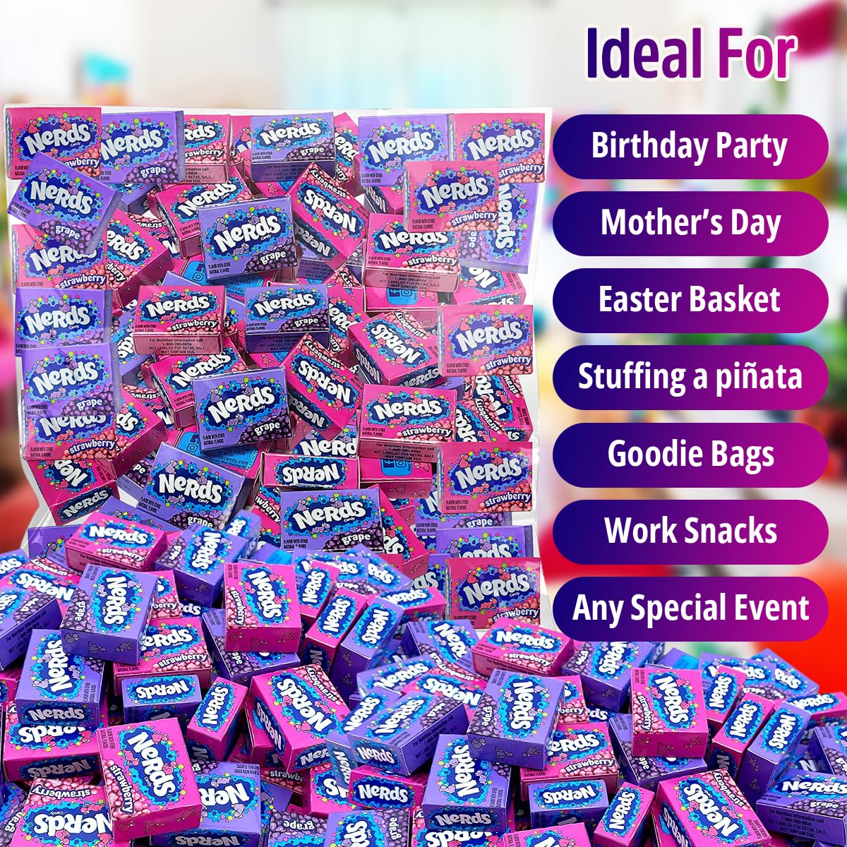 Bulk Hard Candy 2lbs Pack – Mini Boxes Grape & Strawberry Flavor Individually Wrapped Candies for Easter, Kids Party, Office Snacks, Halloween Treats & Birthday Favors – Perfect for Gifts, Pinatas & Party Decorations
