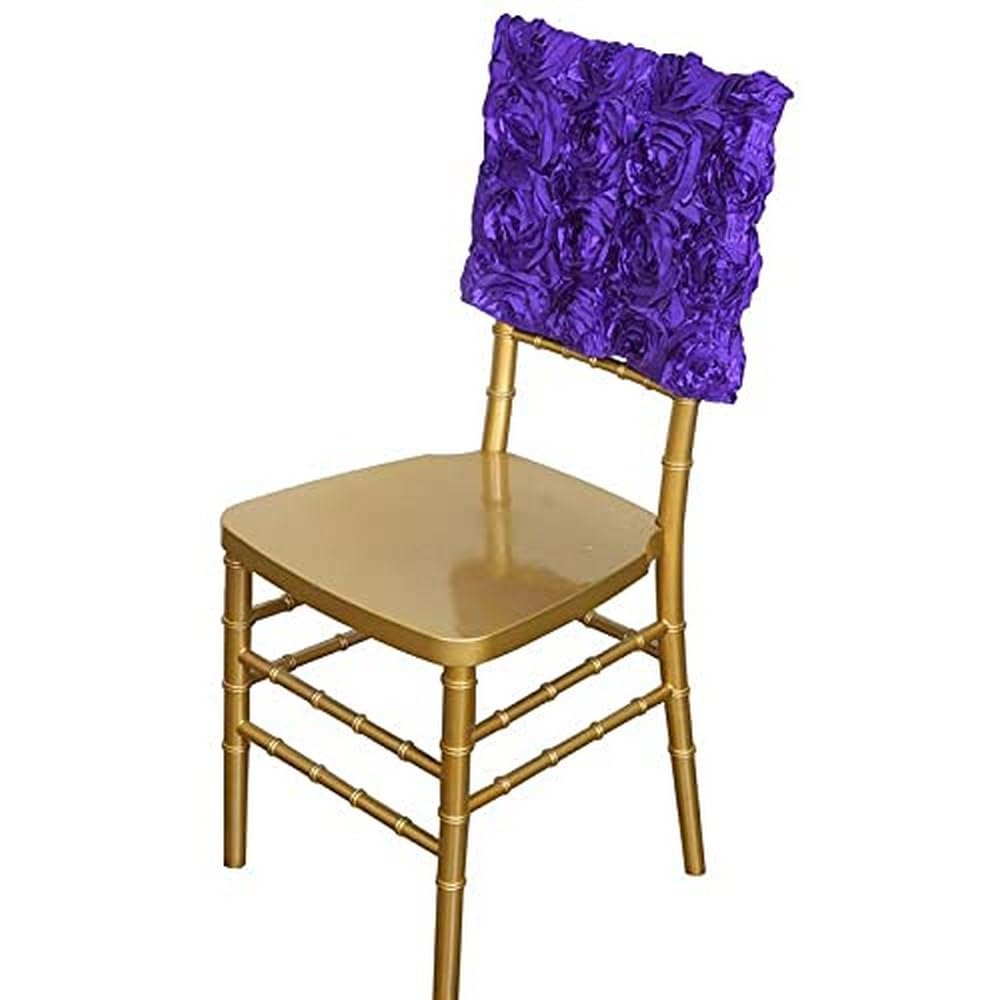 Satin Chair Caps Cover - 16 Inch Purple Rosette Chair Leg Protector | 1 Piece | Slip-Resistant Furniture Floor Protector for Dining Chairs, Office Chairs & Home Decor