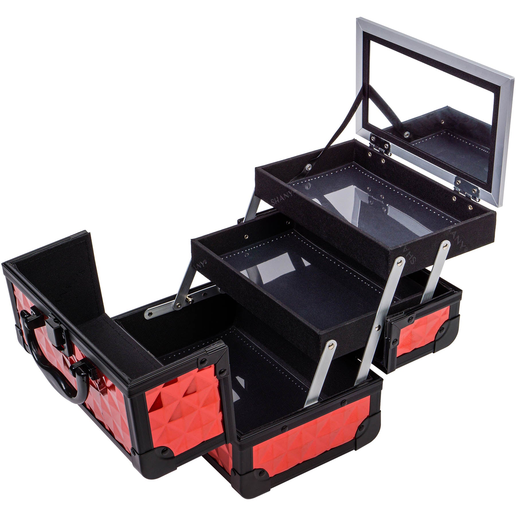 Professional Makeup Train Case with Mirror - Portable Cosmetic Organizer for Makeup Artists & Travel - Perfect for Salon, Home, and On-the-Go Beauty Needs