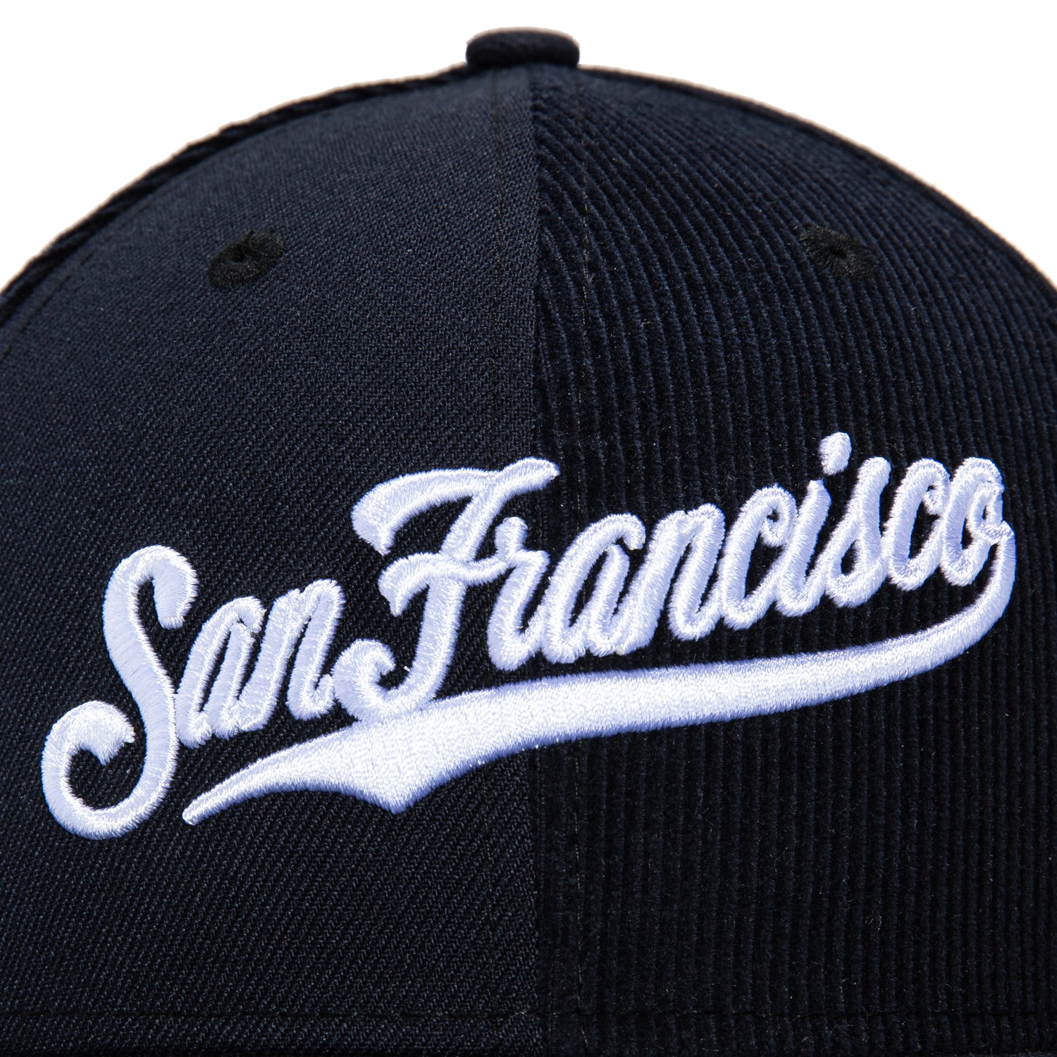 New Era 59Fifty Corduroy MLB Baseball Cap - San Francisco Giants Battle of the Bay Patch Pinwheel Script Snapback Hat in Navy & White | Perfect for Baseball Games, Streetwear Fashion & Sports Fans Collection