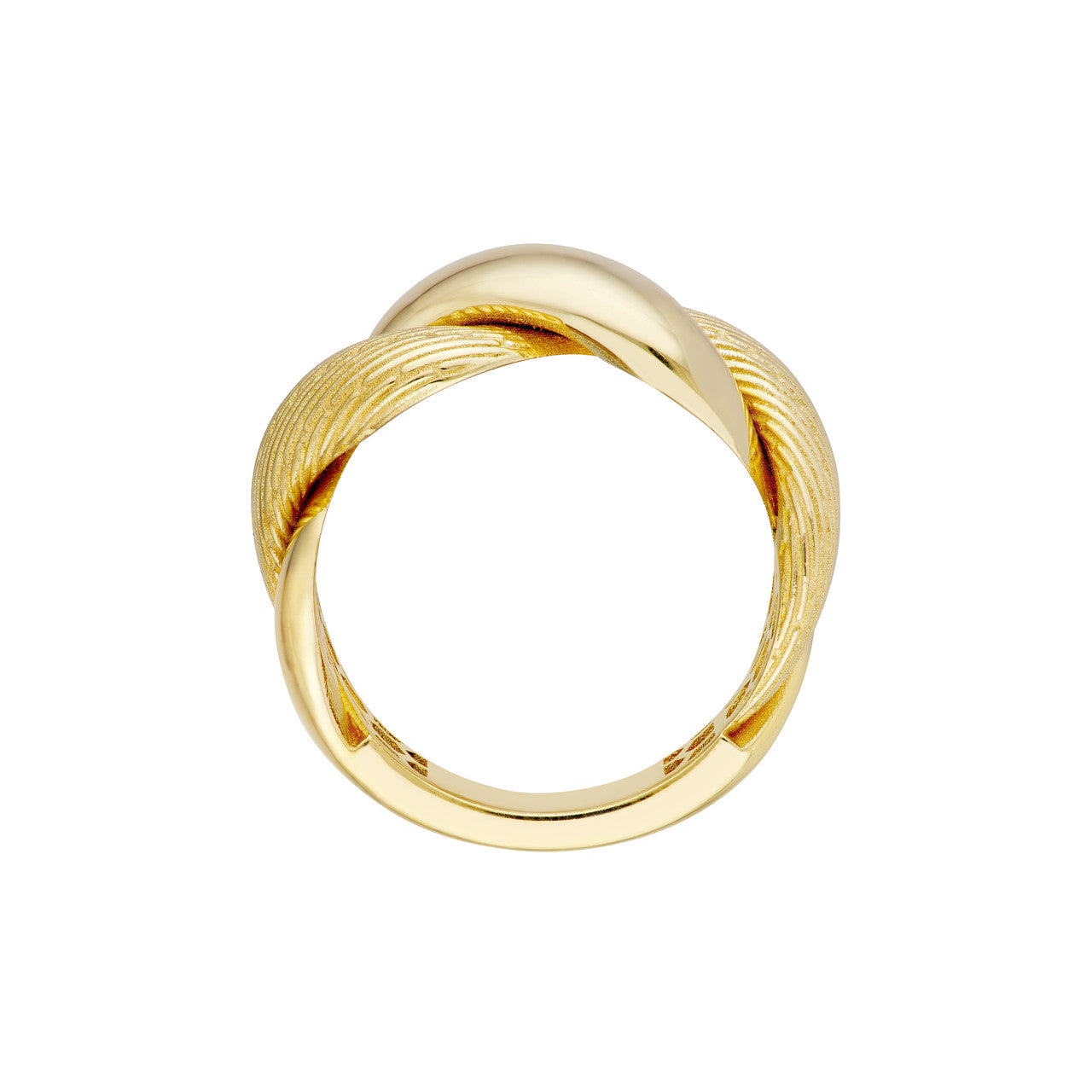 14K Yellow Gold Textured & Polished Twisted Ring for Women - Elegant Stackable Band Jewelry Gift for Anniversary, Valentine's Day & Special Occasions