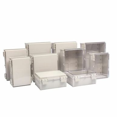 Boxco Q Series 11.81 x 11.81 x 6.30 Inches (300 x 300 x 160mm) Waterproof Plastic Enclosure - IP67 & IK08 Rated ABS Grey Hinged Cover with Mounting Plate - Perfect for Outdoor Electronics, Industrial Equipment & Electrical Control Boxes