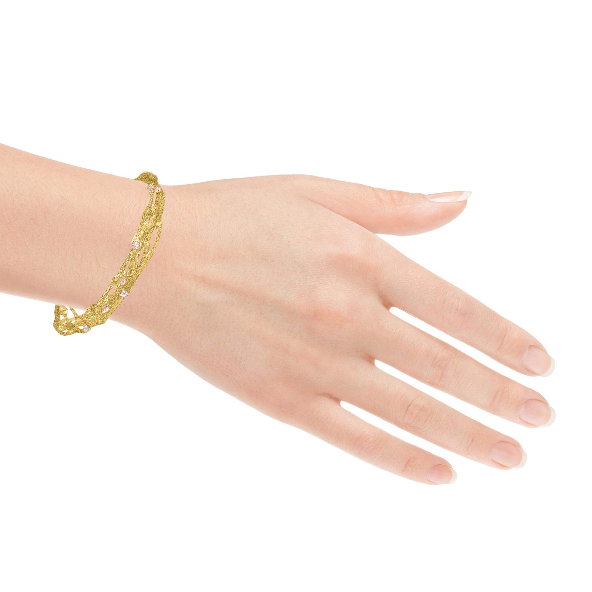 925 Sterling Silver Floating Gemstone Multi-Strand Bracelet for Women | Elegant 7.5