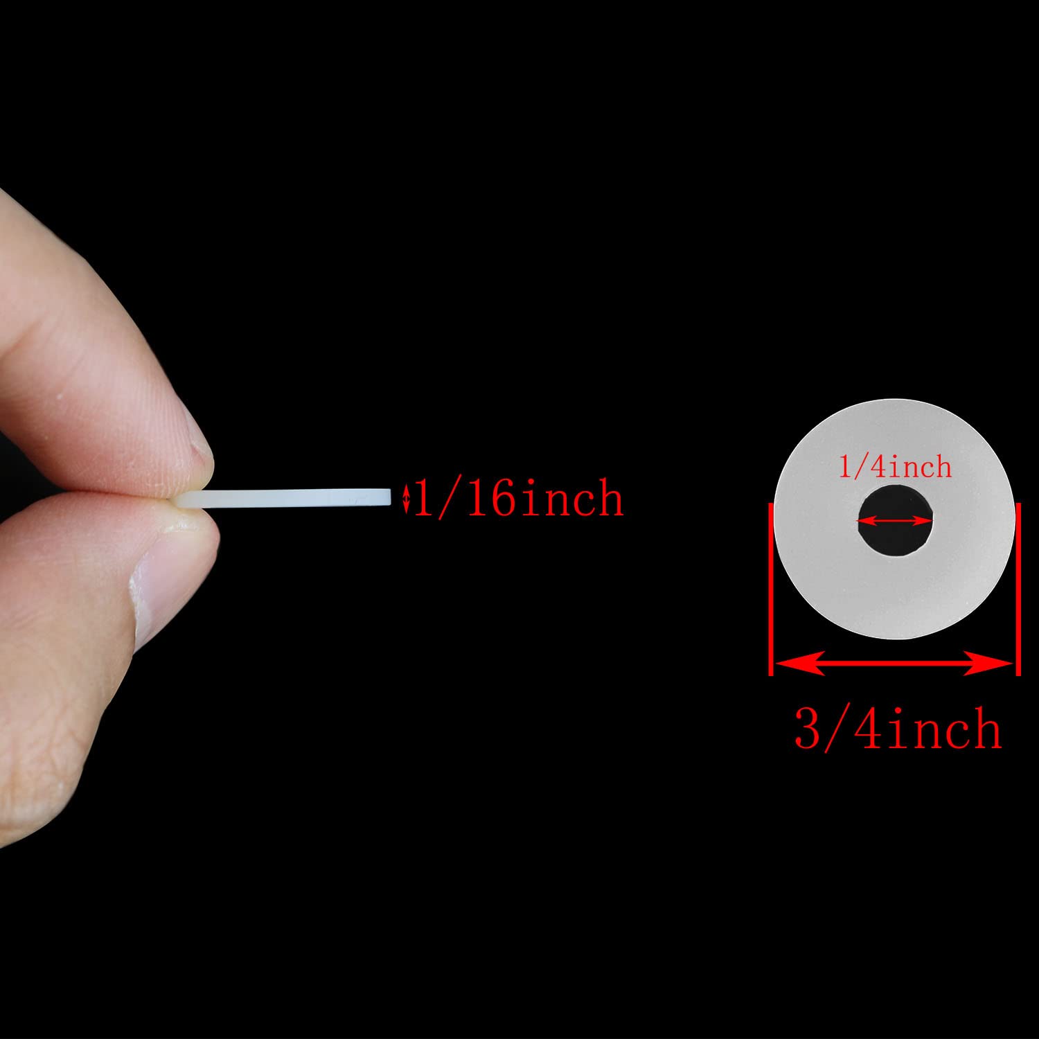 TAODAN 100PCS Clear Plastic Washers - 3/4 Inch (19x6x1.5mm) Flat Spacers - Vinyl Shower Door Handle Replacement Parts - Transparent Gasket for Standoff Cap Assemblies - Perfect for Bathroom Hardware Repair & DIY Projects