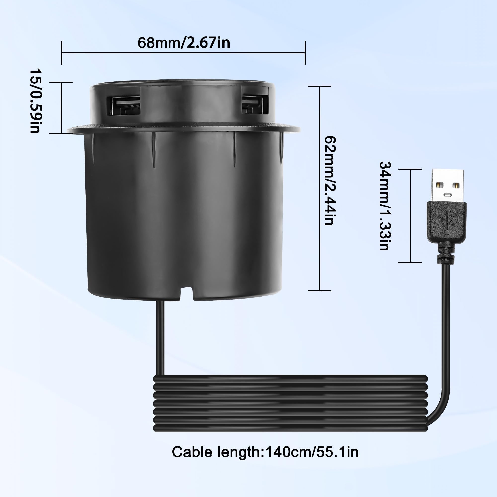 3-in-1 Wireless Charging Station with 10W Fast Charging | Pop-Up Desktop Charger with Dual USB Ports | Compatible with iPhone, Samsung & Smartphones | Perfect for Bedside Table, Office Desk & Home Furniture