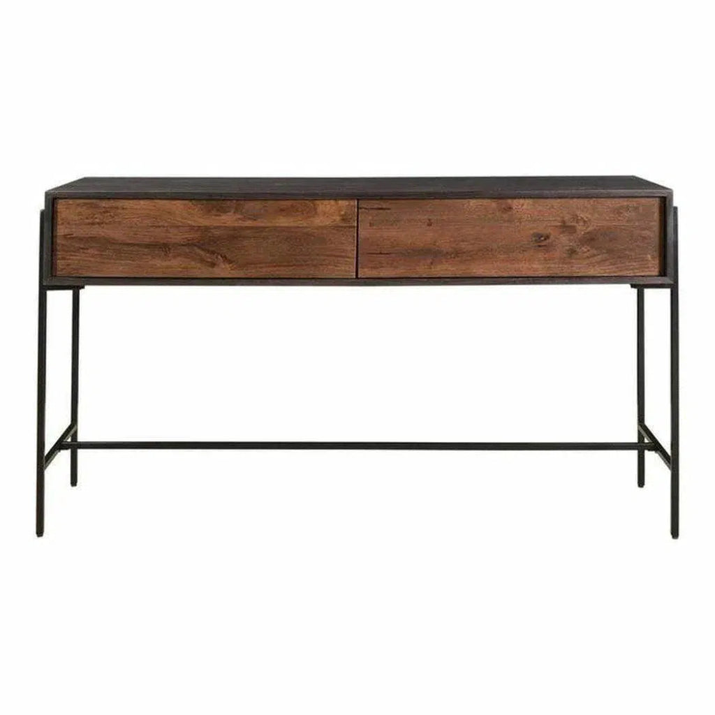 54 Inch Modern Brown Console Table - Entryway, Living Room, Hallway Sofa Table for Home Decor