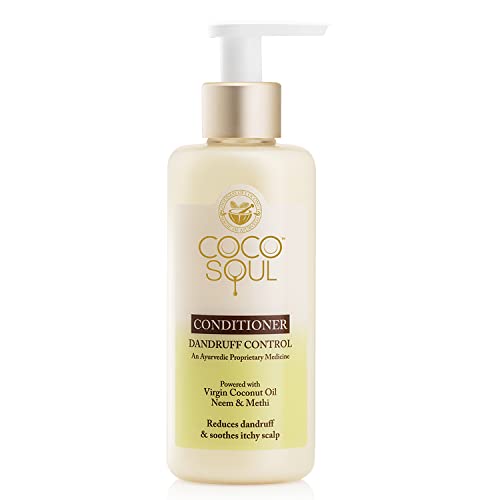 Coco Soul Anti Dandruff Conditioner with Ayurvedic Herbs - 100% Pure Cold Pressed Virgin Coconut Oil, Neem & Fenugreek - Sulfate & Paraben Free Hair Treatment (200ml) - Ideal for Dry, Itchy Scalp & Flaky Hair - Makers of Parachute Advanced