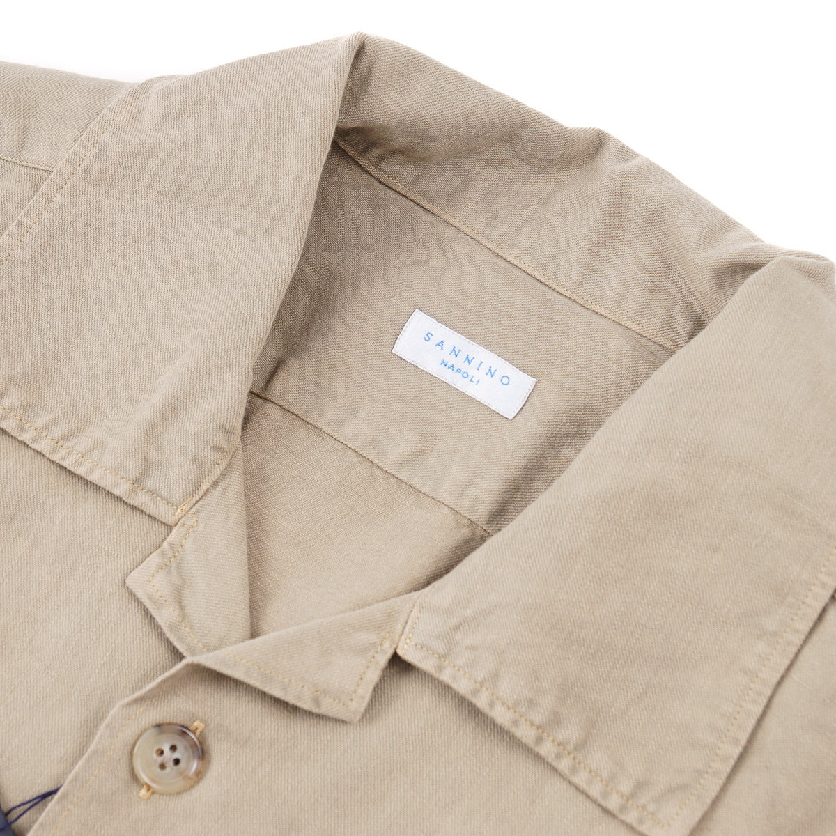 Sannino Napoli Men's Linen Cotton Blend Overshirt - Lightweight Summer Casual Shirt for Outdoor Activities & Travel