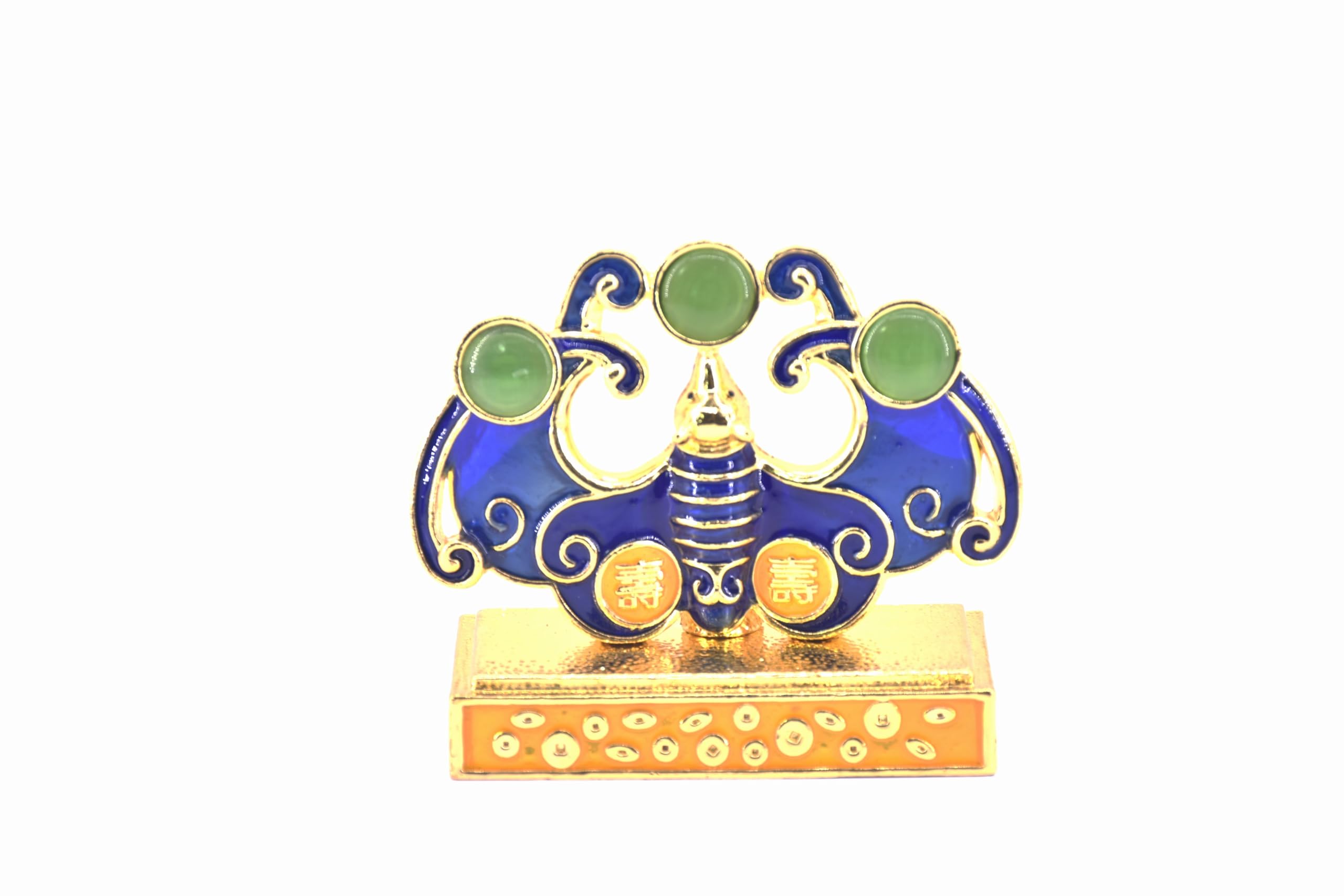 2025 Feng Shui 3 Jewel Prosperity Bat - Wealth & Luck Charm for Home Decor, Office Display & Gift Giving