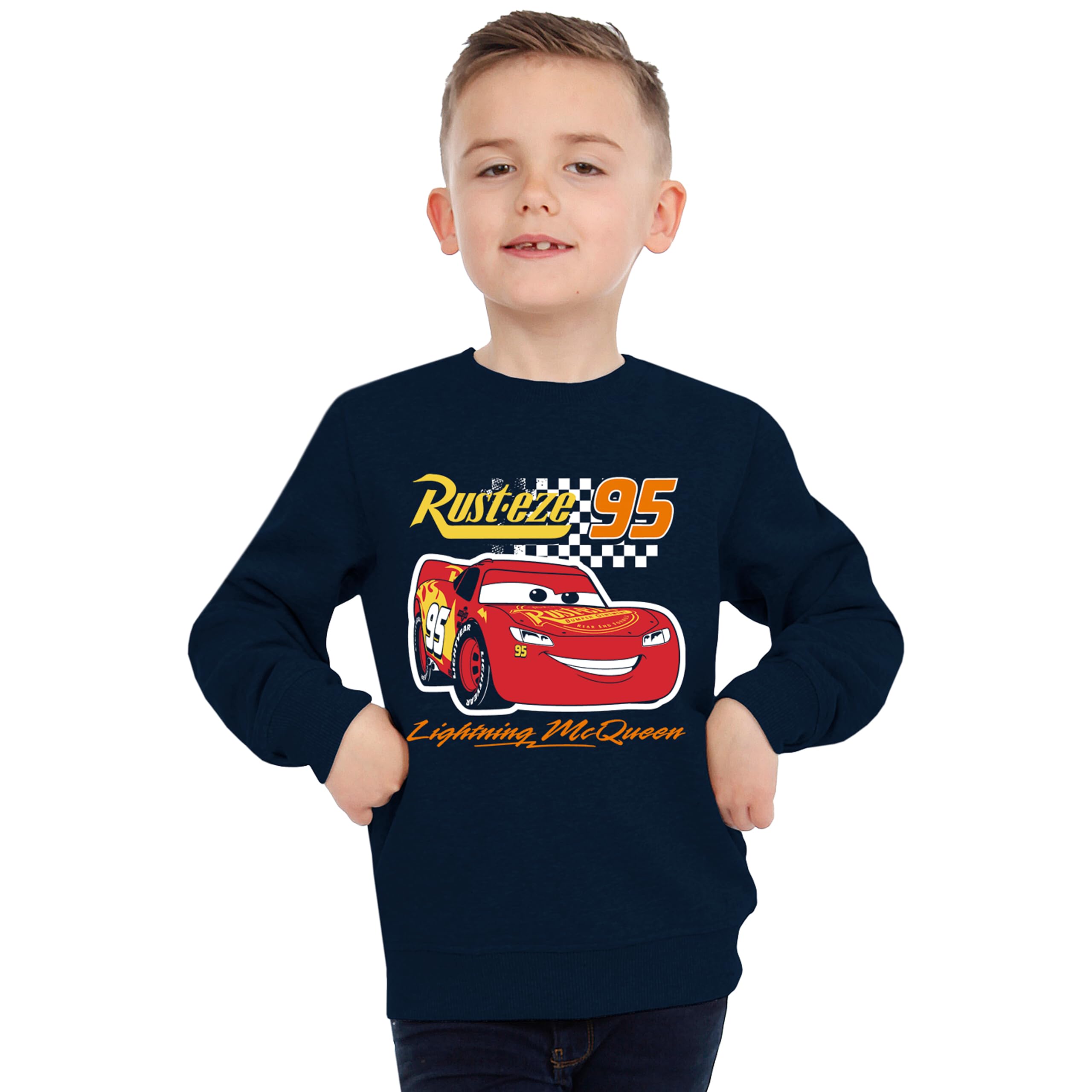 Disney Cars Lightning McQueen Sweatshirt for Boys Sizes 4-8 | Playtime & School