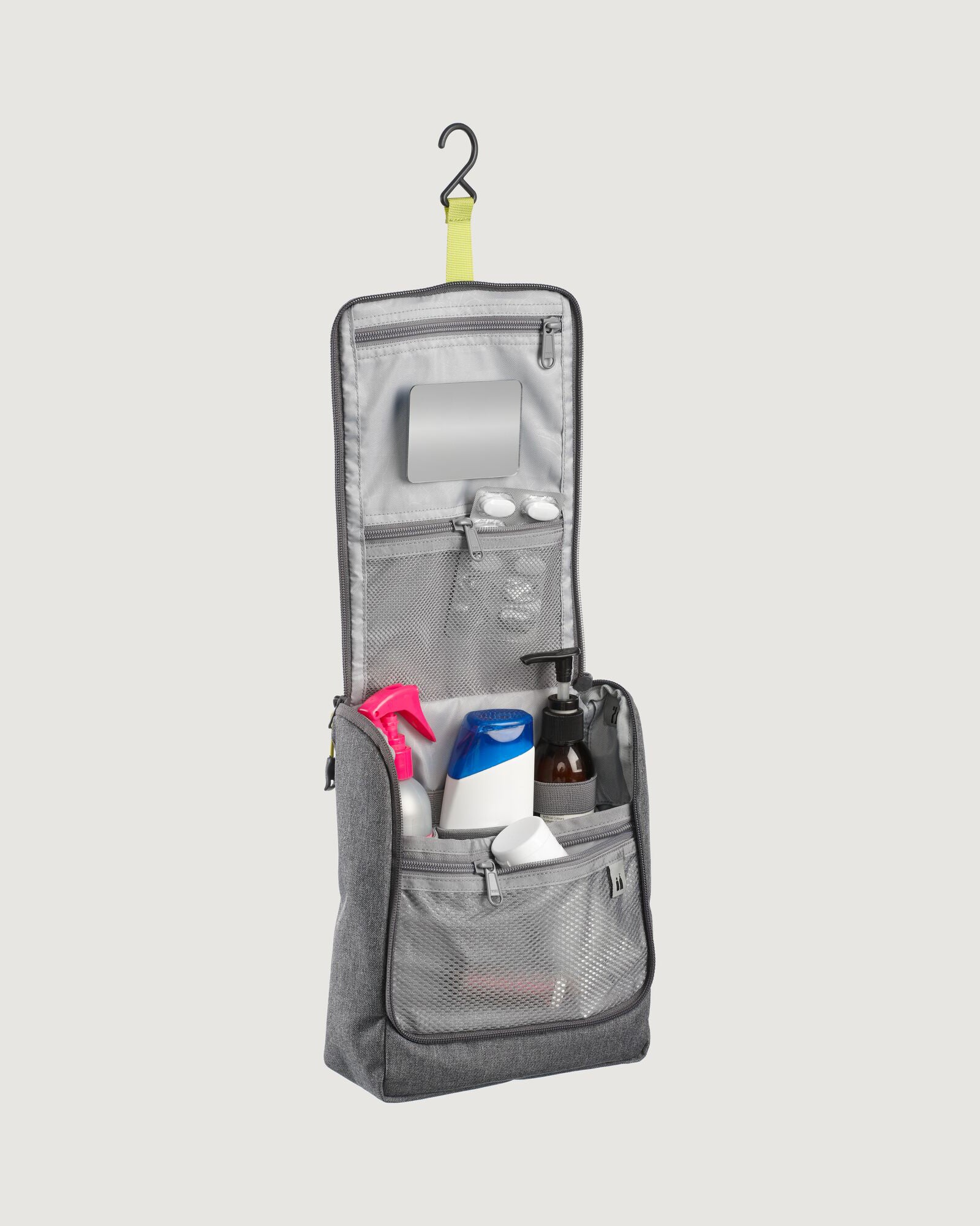 Classic Hanging Toiletry Bag for Travel - Mid Grey | Waterproof Cosmetic Organizer for Bathroom, Gym & Camping Essentials