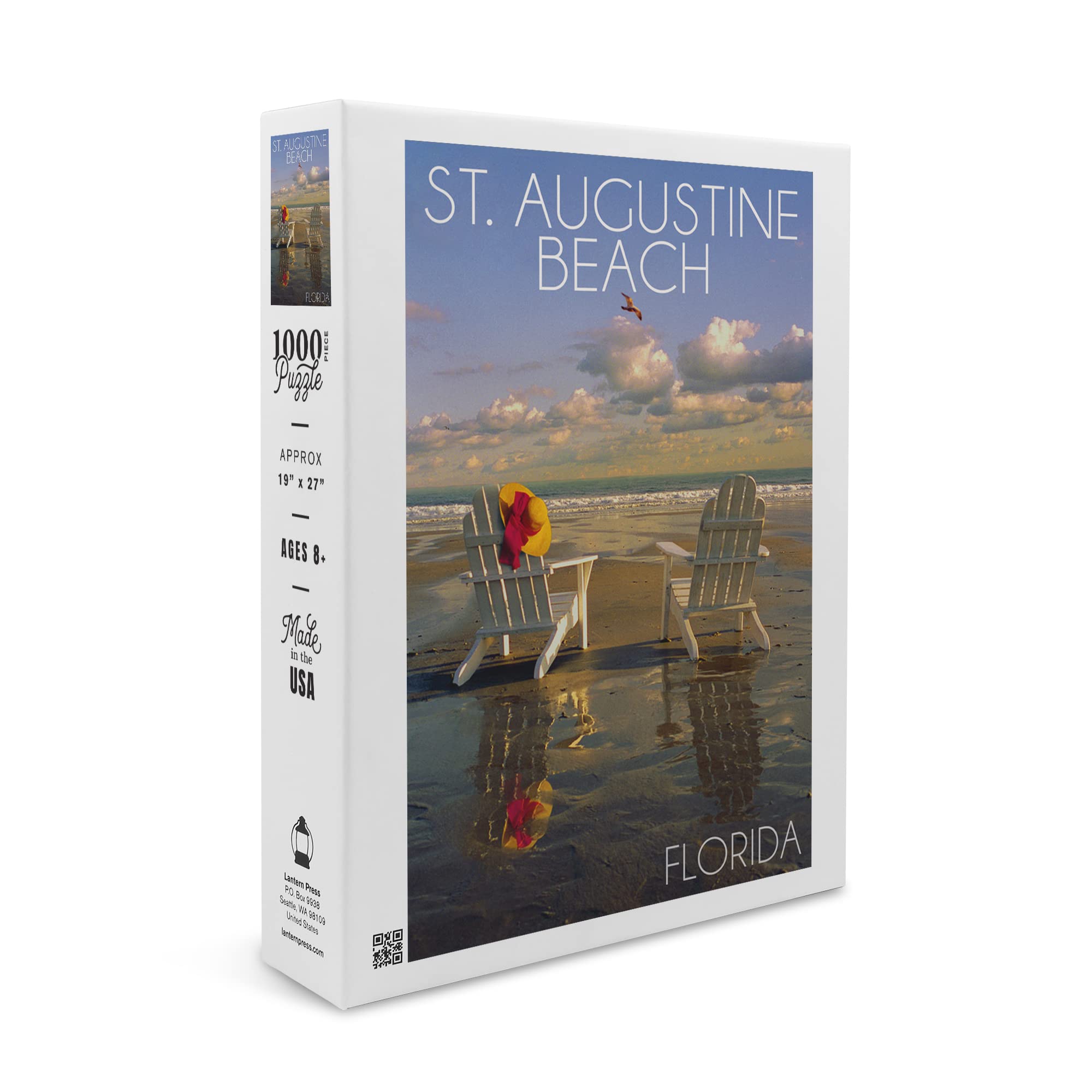 St. Augustine Florida Beach Adirondack Chairs 1000 Piece Jigsaw Puzzle - 19x27 Inch Challenging Puzzle for Adults & Family - Made in USA - Perfect for Relaxation, Family Bonding & Home Decor