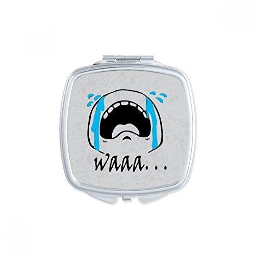 DIYthinker Black Cute Chat Happy Pattern Square Mirror - Portable Compact Pocket Makeup Mirror with Double Sided Glass - Perfect for Travel, Home, Office & Gift Giving