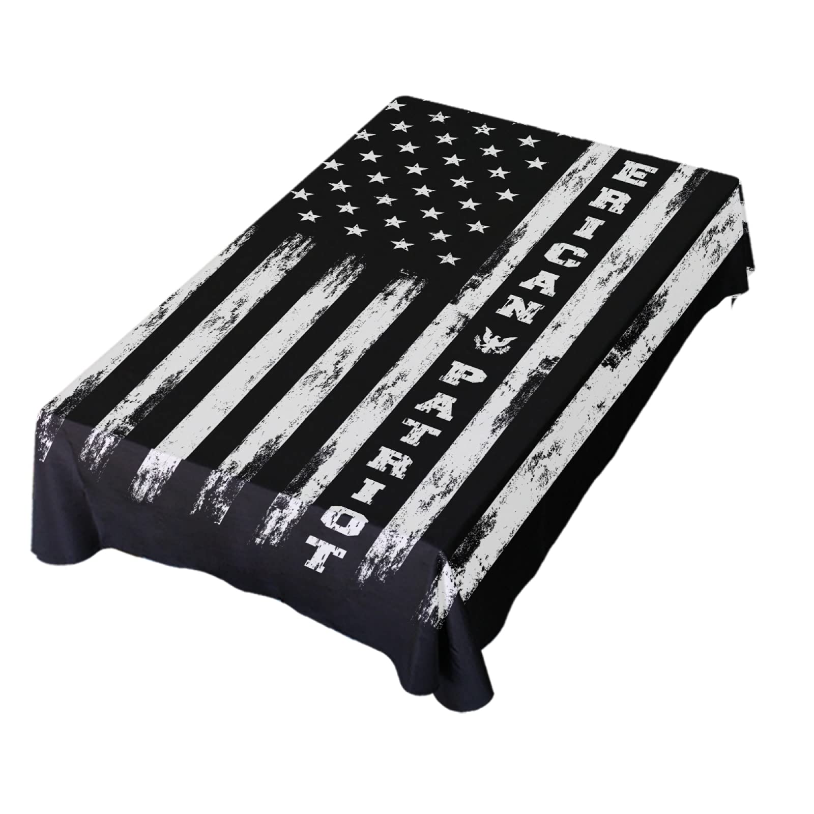 American Flag Patriotic Tablecloth - 60x120 Inch Rectangular Polyester Table Cover for 4th of July, Memorial Day & Independence Day Decor - Perfect for Outdoor BBQs, Picnics & Party Dining Tables