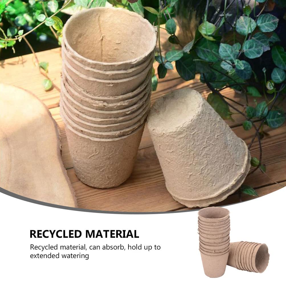 Happyyami 25 Pack Biodegradable Seed Starter Pots with Date Markers - Eco-Friendly Plant Propagation Trays for Indoor/Outdoor Gardening, Greenhouse & Hydroponic System