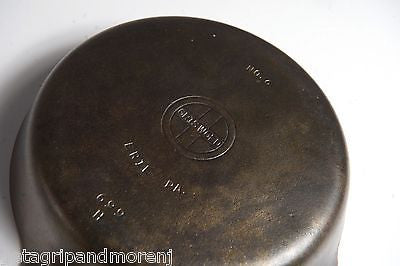 Vintage GRISWOLD No. 6 Cast Iron Skillet Pan - Block Logo, Well Seasoned, Made in Erie PA - Perfect for Camping, Baking & Outdoor Cooking