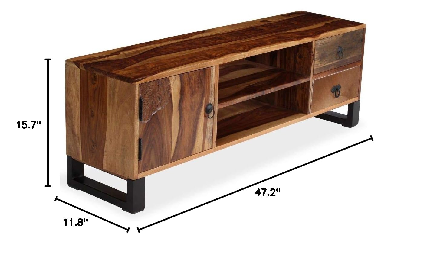Solid Sheesham Wood TV Stand for 50 Inch TVs - 47.2