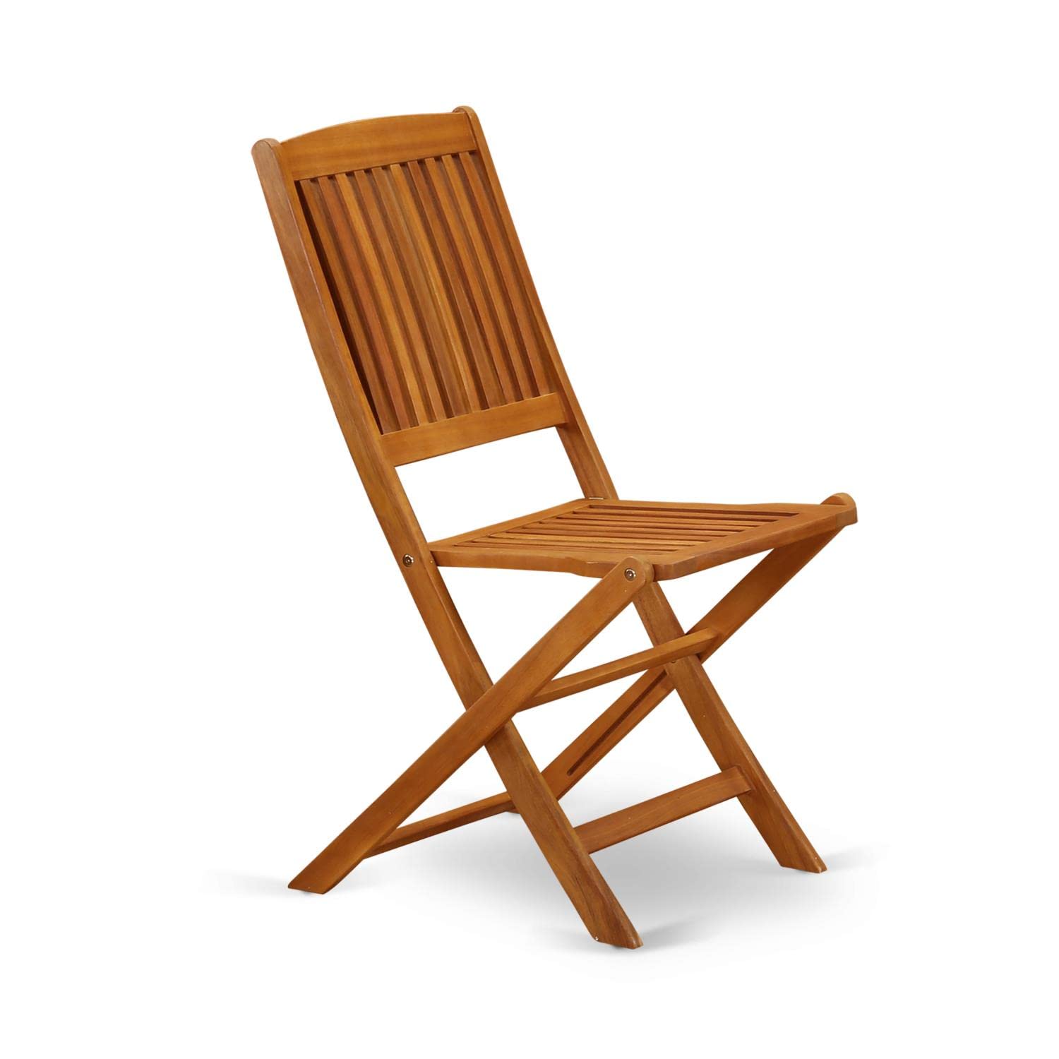 East West Furniture BCMCWNA Cameron Foldable Acacia Wood Patio Dining Chairs - Set of 2, Natural Oil Finish - Perfect for Outdoor Dining, Garden, Poolside & Backyard Relaxation