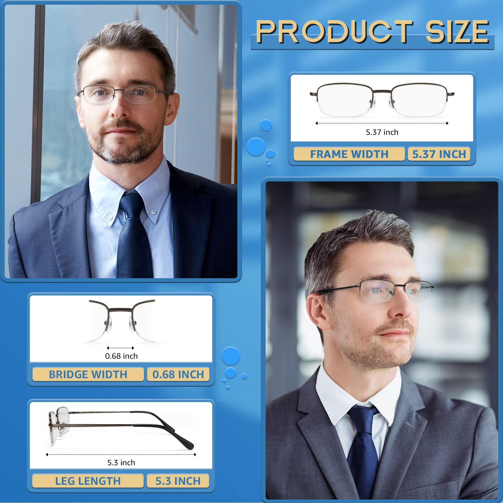 NOVIVON Reading Glasses for Men & Women - Blue Light Blocking Computer Glasses - Anti-Eye Strain Eyewear for Office Work, Screen Time & Digital Device Use