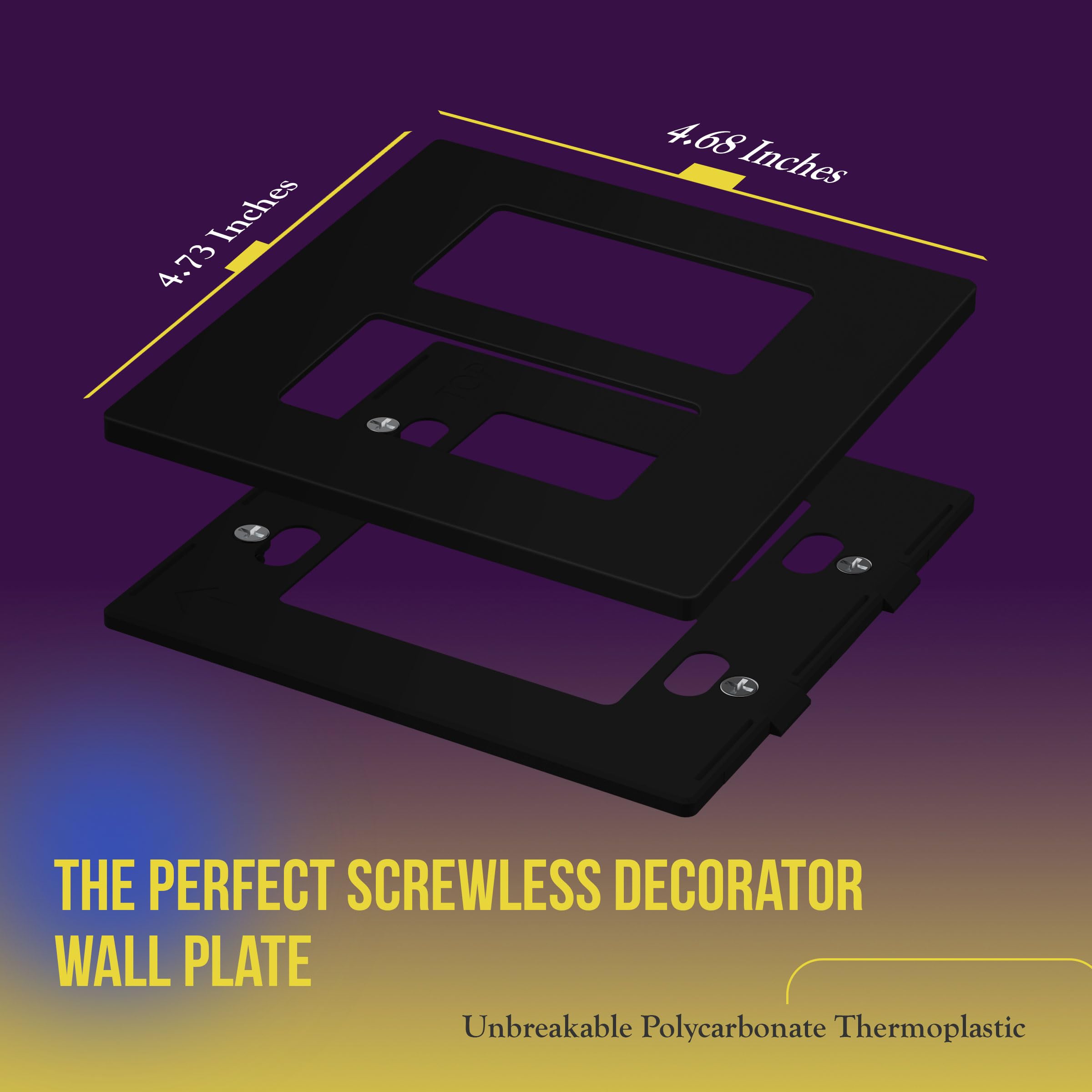 ENERLITES Screwless Decorator Wall Plates - Child Safe Outlet Covers, 2-Gang Size 4.68