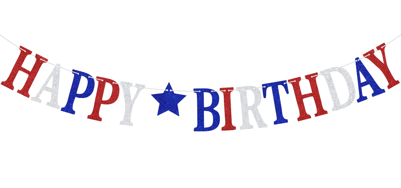 4th of July Happy Birthday Banner - USA Independence Day Themed Party Decor for Labor Day & Military Events - Perfect for Patriotic Celebrations, Backyard BBQs, and National Holiday Festivities