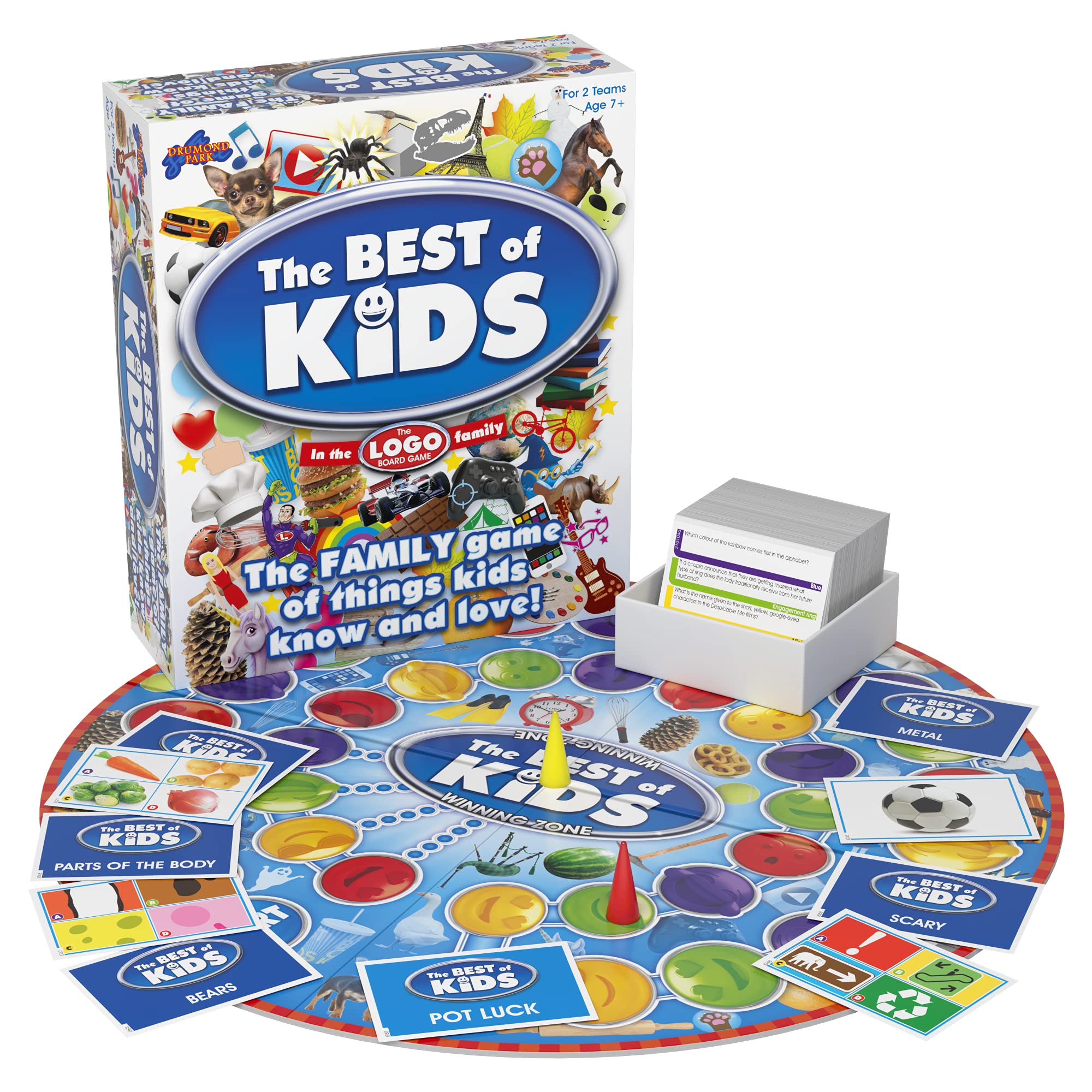 Drumond Park Logo Best of Kids Board Game - Fun Family Board Game for Kids & Adults Ages 7+ | Educational & Entertaining for Family Game Nights, Birthday Parties & Classroom Activities (Multicolored, T73291)