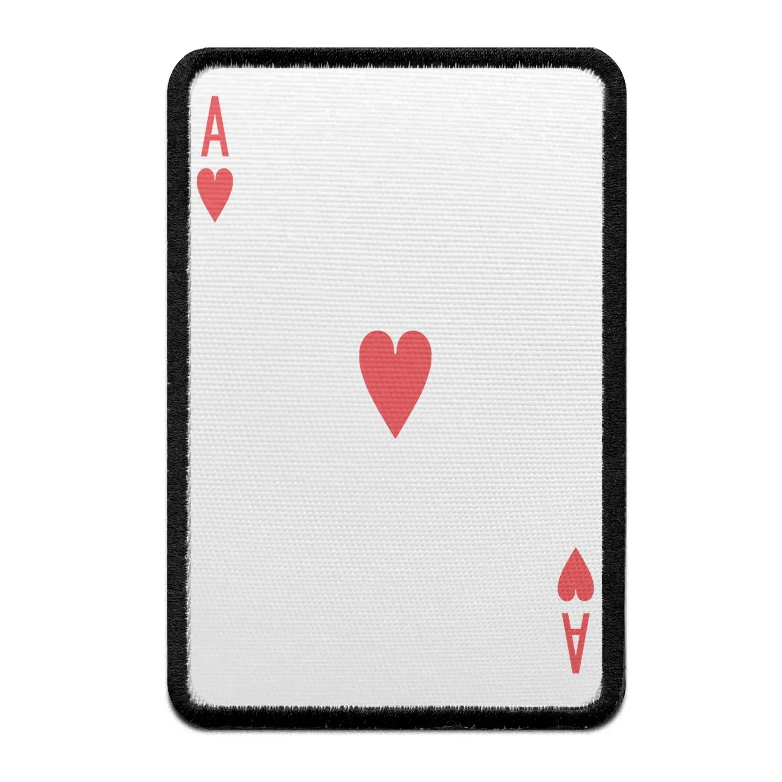 Ace of Hearts Embroidered Iron-On Patch for Poker & Blackjack - Perfect for Jackets, Hats, and DIY Crafts