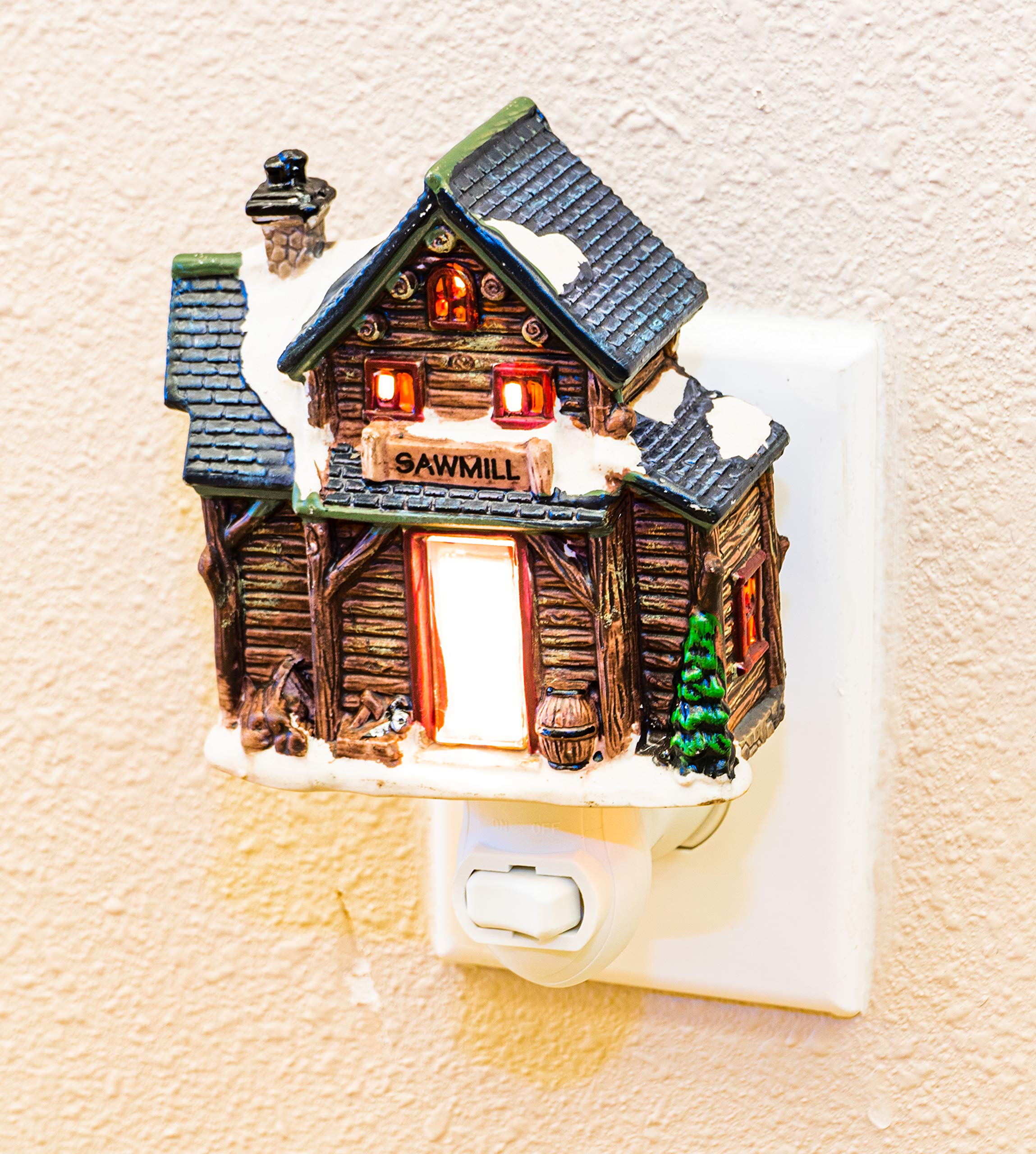 Porcelain Sawmill Night Light - Soft Glow Bedside Lamp for Kids, Nursery, and Home Decor | Perfect for Nighttime Reading & Relaxation