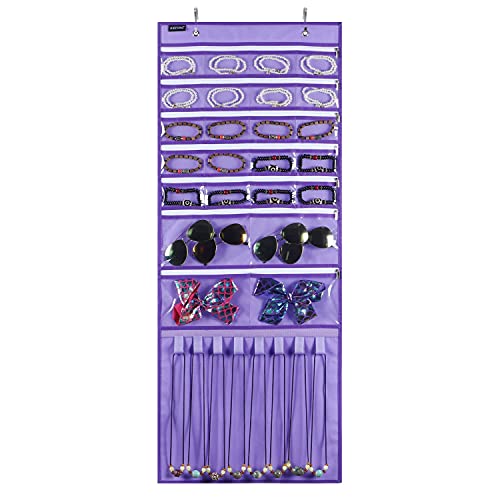 24 Zippered Pockets and 8 Hook Loops-Purple