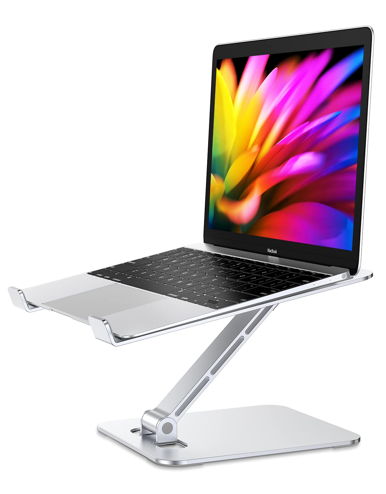 STOON Foldable Laptop Stand for Desk - Ergonomic Adjustable Height Aluminium Laptop Riser Holder, Compatible with MacBook Pro, Air & All 10-16