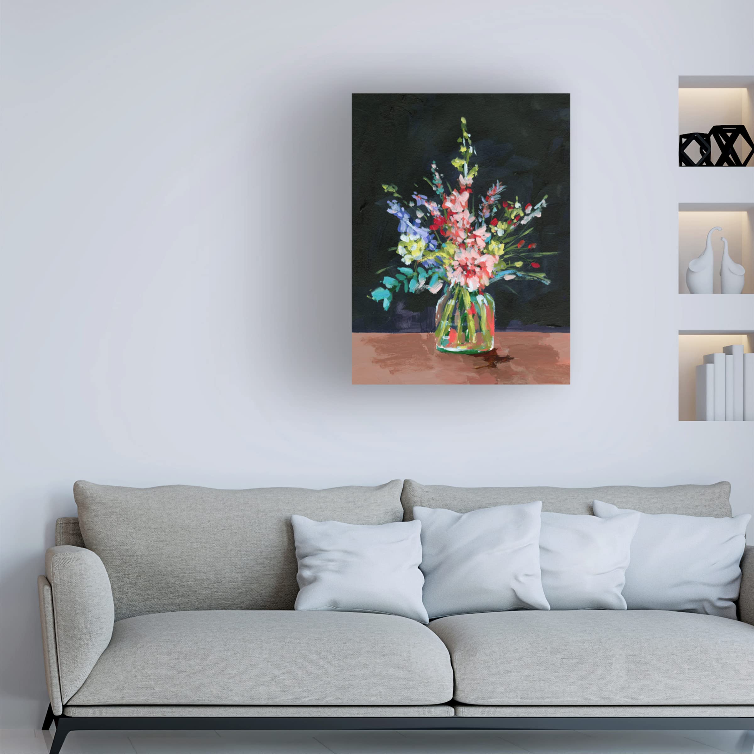 Trademark Fine Art 'Bottle and Flowers II' Canvas Wall Art Print by Melissa Wang - Perfect for Living Room, Bedroom & Office Decor