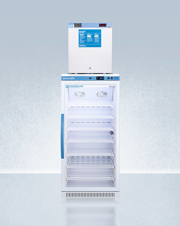 Accucold 24-Inch Wide All Refrigerator and Freezer Combo ARG8PV FS24LSTACKMED2 - Perfect for Home, Office, and Commercial Use