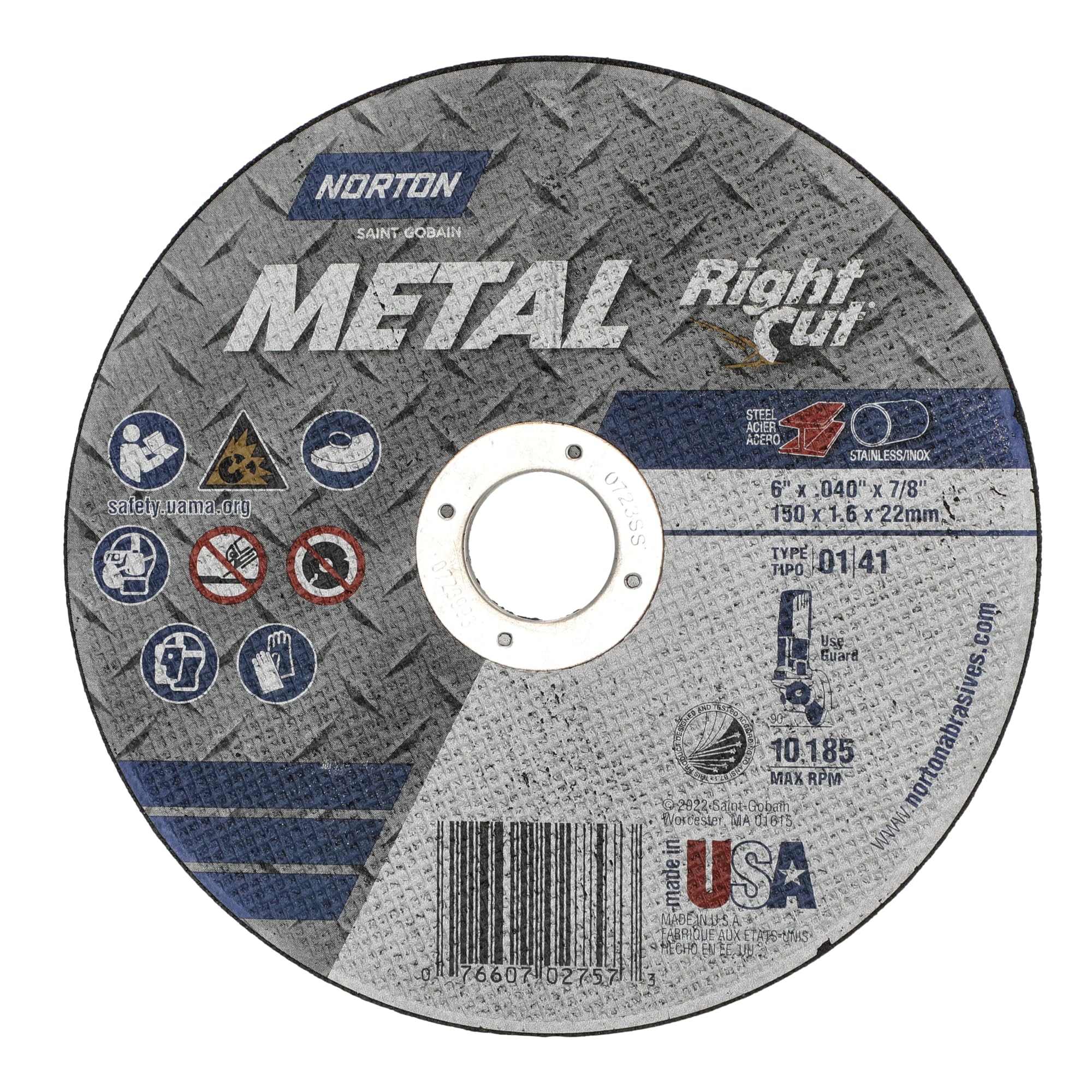 Norton AN Metal Wheels - Set of 5 Premium Grinding Wheels (25 Pieces per Box) for Metalworking, Woodworking & Industrial Applications