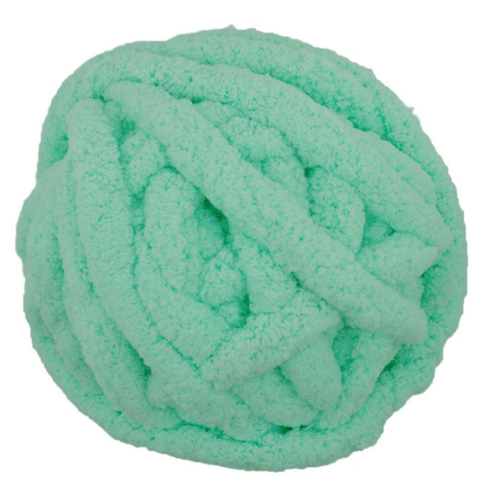 Soft Chenille Chunky Knit Yarn for Arm Knitting - Super Thick & Cozy Blanket Yarn (250g, Light Green) - Perfect for DIY Blankets, Scarves, and Home Decor Projects