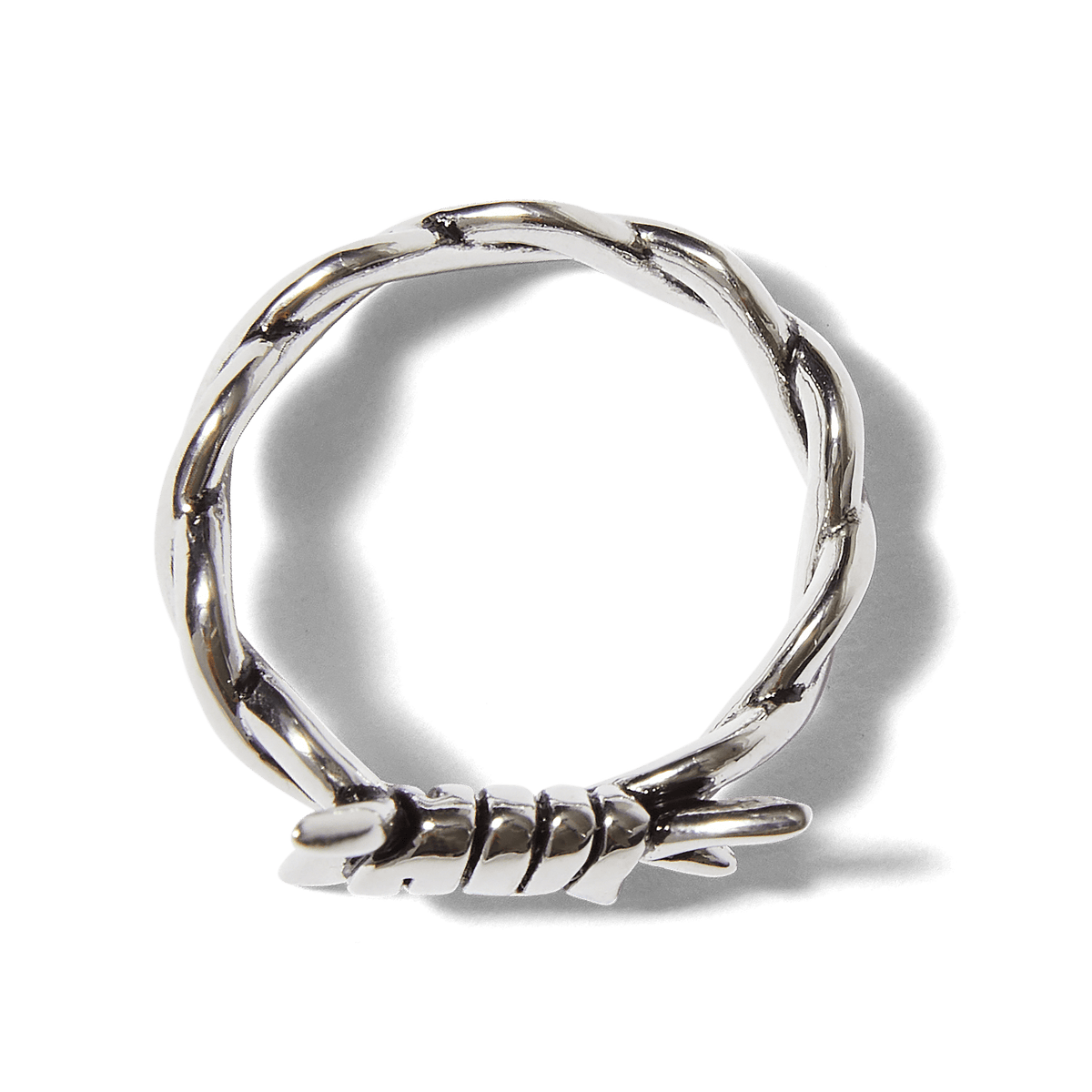 HUF Barbed Wire Ring for Men & Women - Sterling Silver Punk Jewelry - Perfect for Edgy Fashion & Gothic Style Outfits
