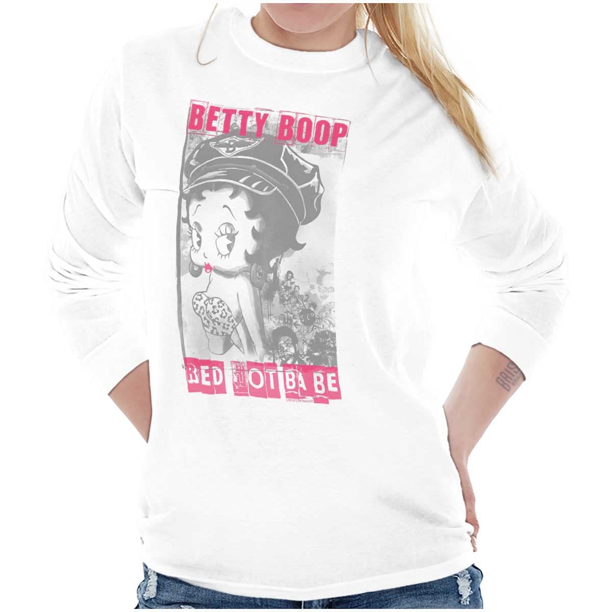 Betty Boop Women's Long Sleeve T-Shirt - Cute Vintage Cartoon Graphic Tee for Casual Wear & Retro Fashion Lovers | Perfect for Everyday Outfits, Parties & Gift Giving