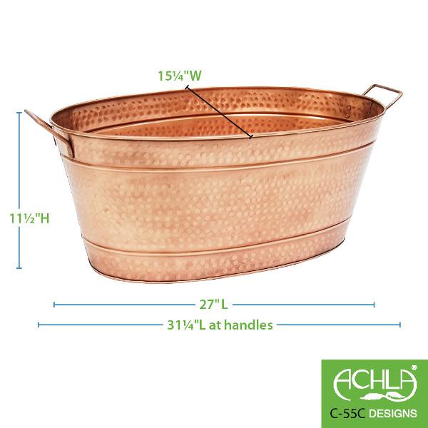 Hammered Copper Plated Bathtub - Vintage Style Freestanding Soaking Tub for Bathroom & Spa Relaxation