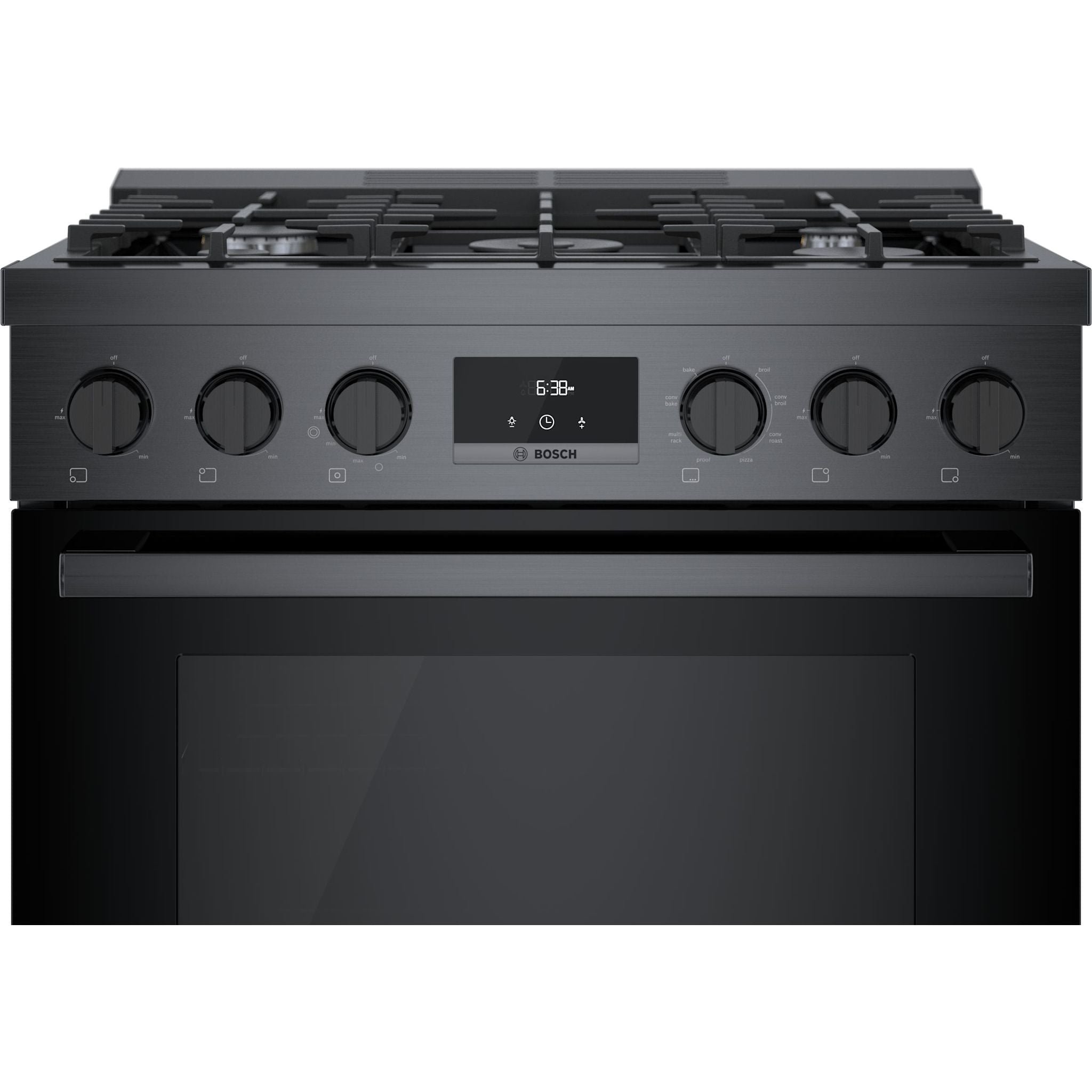 Bosch HDS8045C 30 Inch Dual Fuel Range - Black Stainless Steel Professional Gas & Electric Oven for Home Kitchen Cooking & Baking