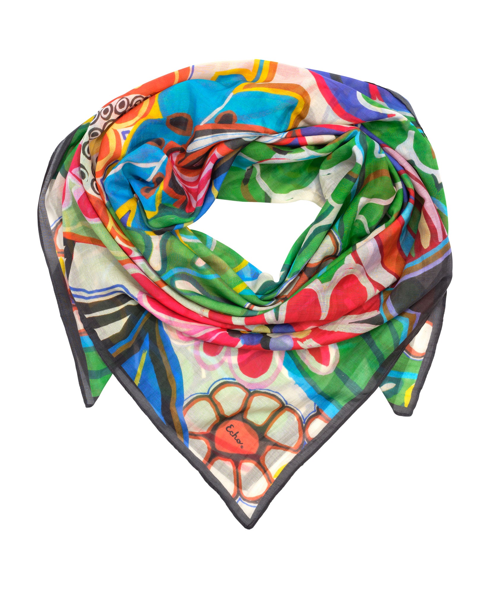 Elegant Floral Oversized Square Scarf - Soft Lightweight Fashion Accessory for Women - Perfect for Spring Outfits, Beach Cover-ups & Gift Giving