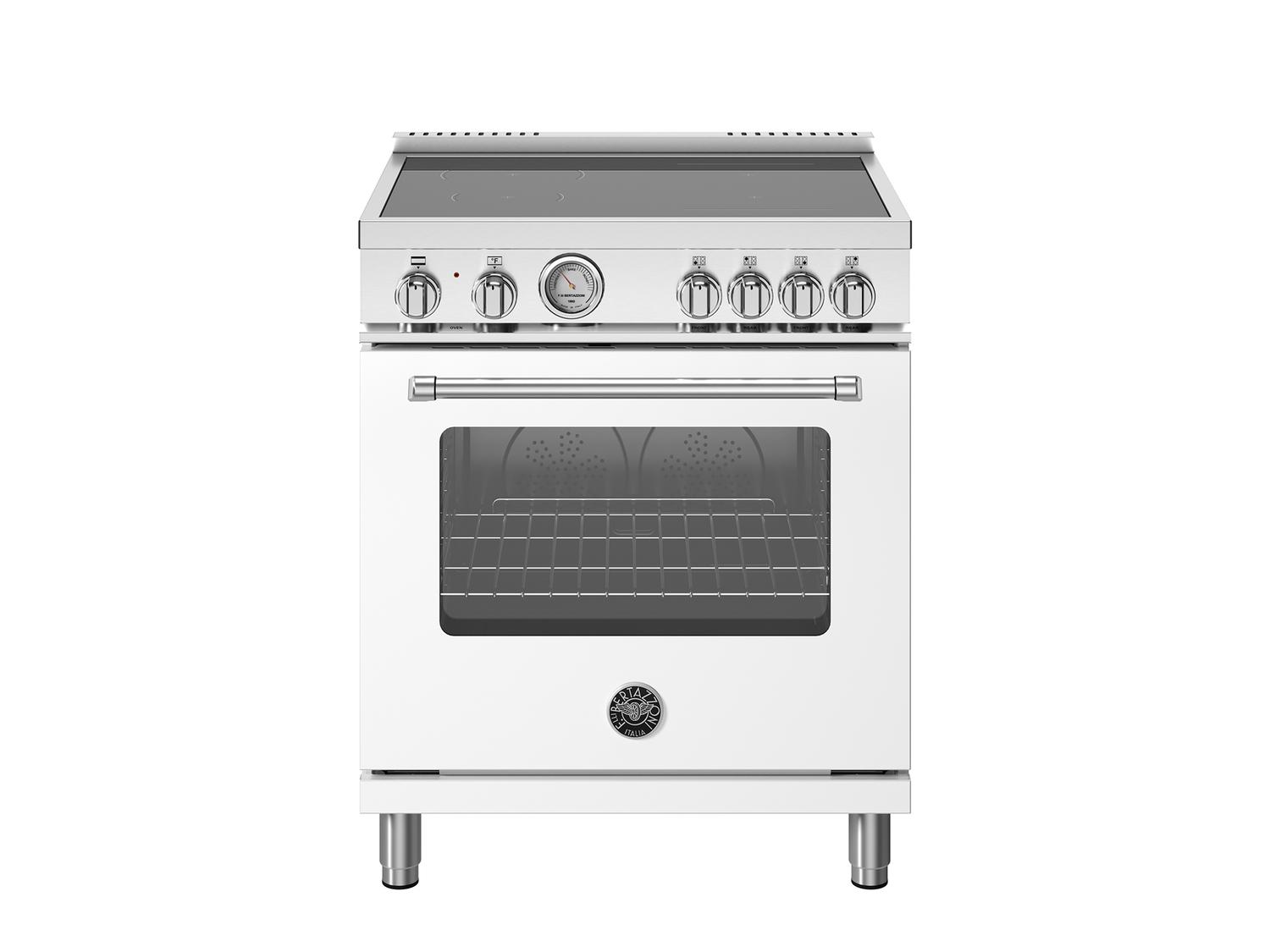 Bertazzoni MAS304INMBIV 30 Inch Induction Cooktop with 4 Heating Zones & Electric Oven - Matte White Finish | Perfect for Modern Kitchens & Professional Cooking
