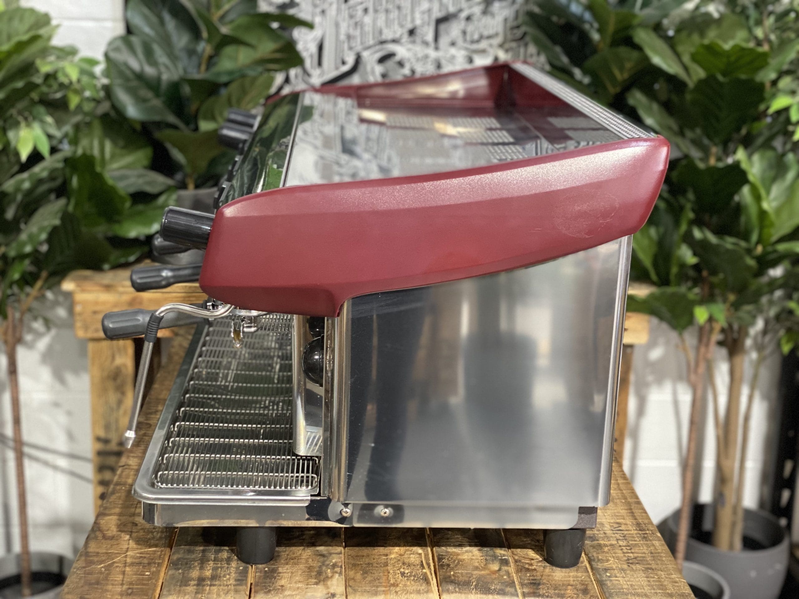 Expobar MegaCrem High Cup 3 Group Commercial Espresso Machine - Stainless Steel & Red Finish - Perfect for Coffee Shops, Restaurants, and Cafes
