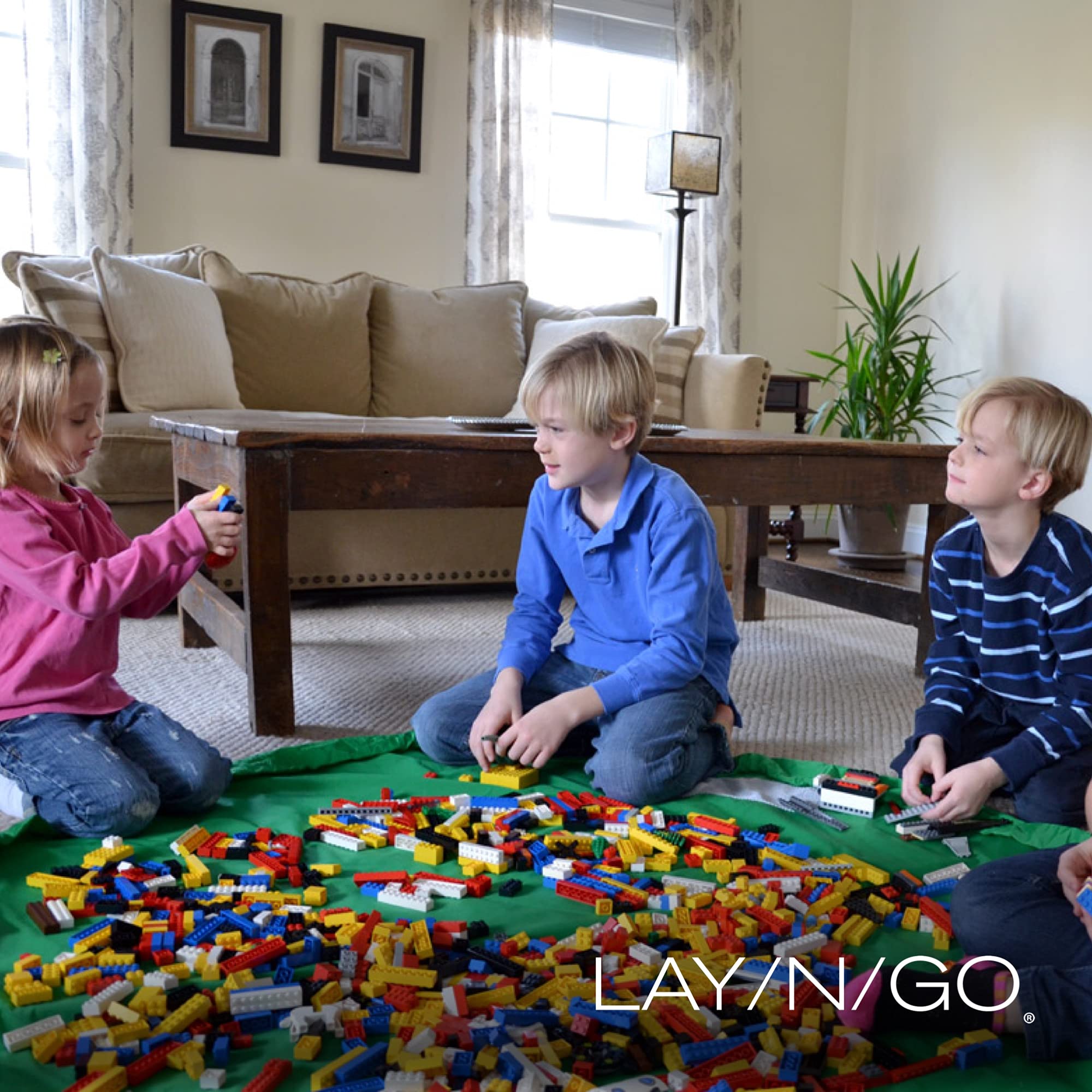 Lay-n-Go 2-in-1 Toy Organizer & Play Mat - Portable for Kids Travel & Home Play