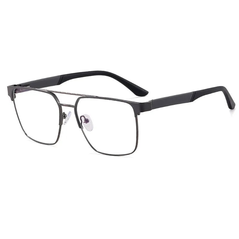 CCspace Unisex Full Rim Square Double Bridge Alloy Eyeglasses Frame 301561 - Stylish & Durable for Work, Reading, and Everyday Wear
