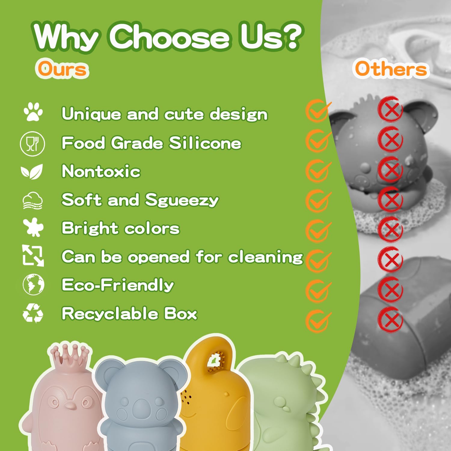 Mold-Free Baby Bath Toys Set - 9PCS Floating Boats & Squeeze Toys for Infants 6-12 Months & Toddlers 1-3 Years | Non-Toxic Silicone Bathtub, Pool & Water Table Play Set | Sensory Bath Toys with Safe Stacking Boats for Learning & Fun | Perfect for Bath Time, Pool Parties & Early Childhood Development