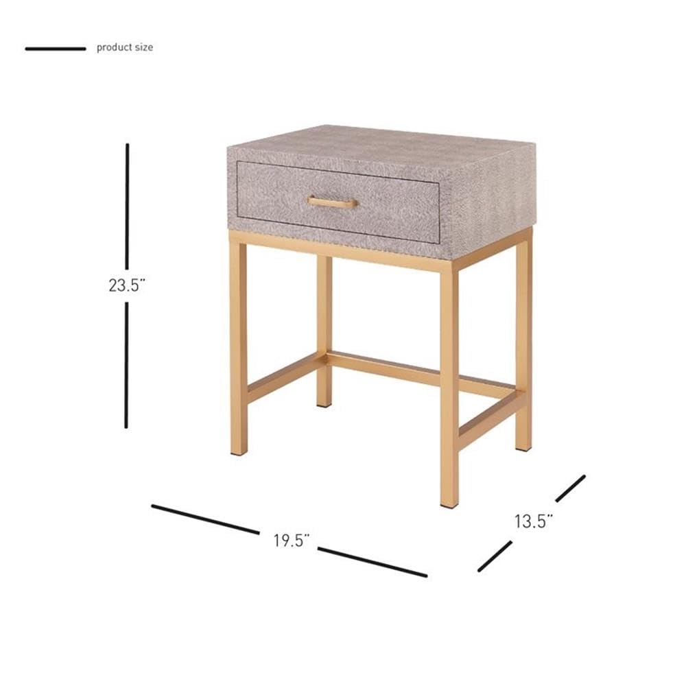 Brown/Gray Shagreen End Table with 1 Drawer - Set of 2 - Modern Side Table for Living Room, Bedroom, or Office - Home Square