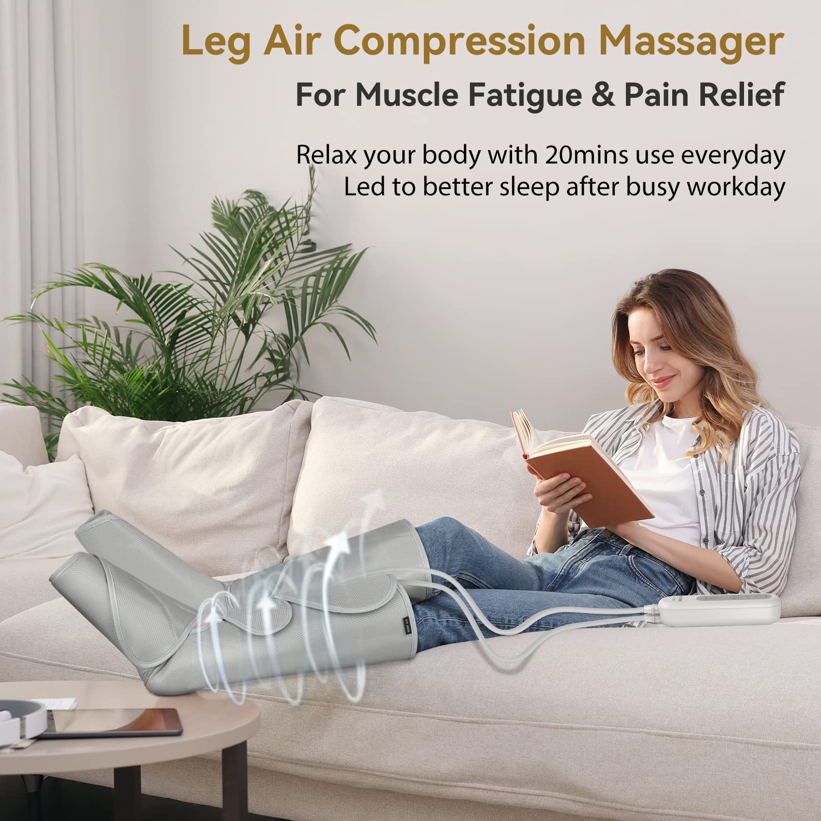FIT KING Air Compression Leg Massager Boots for Circulation & Edema Relief - Foot Calf Massage Machine for Fatigue Recovery, FSA HSA Eligible - Perfect for Post-Workout Recovery, Pregnancy Swelling & Office Workers (Includes Extensions)