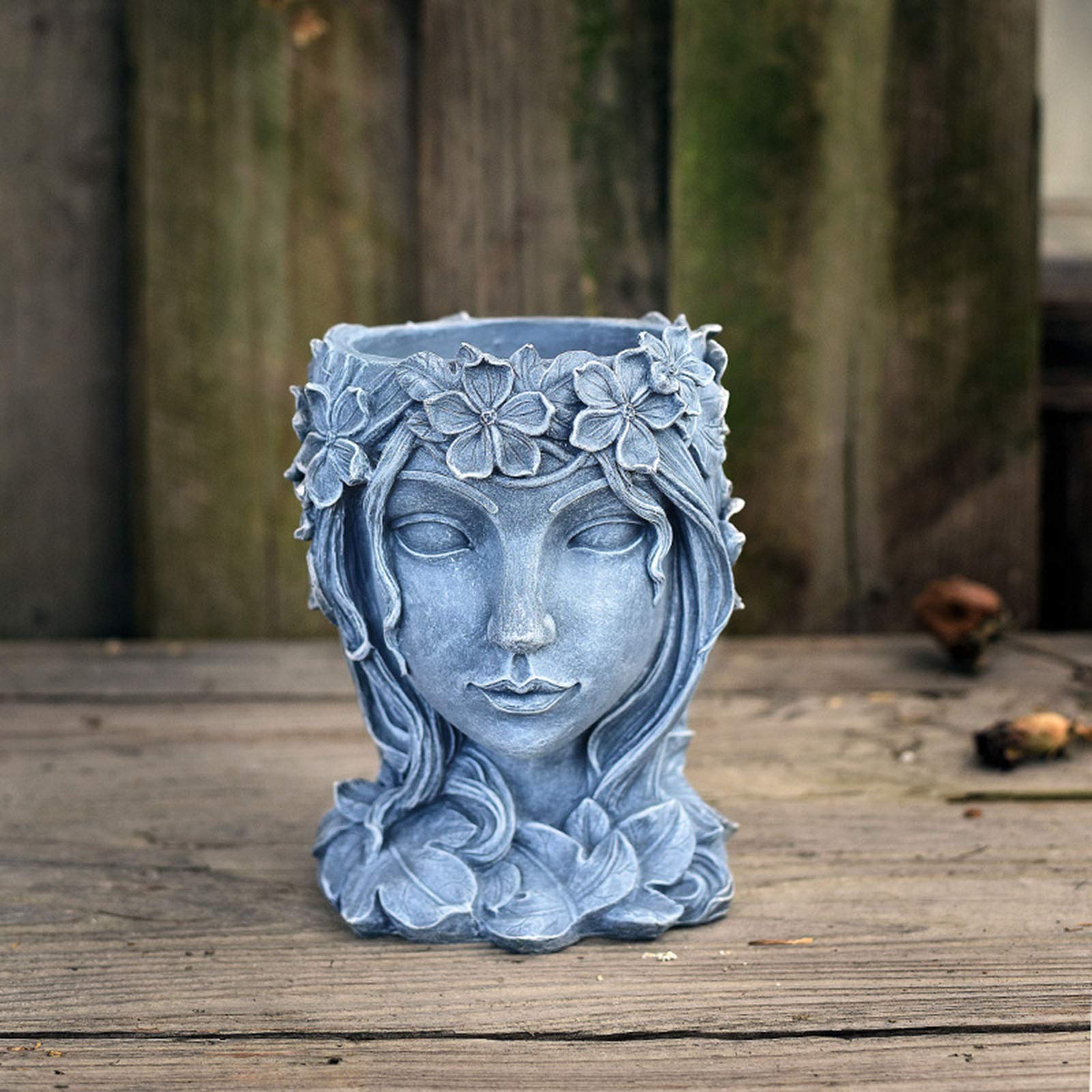 HLONGG Resin Succulent Planter - Creative Goddess Flower Pot Stand for Home & Office Decor - Gray Resin Craft for Plants, Flowers, and Small Decorations - Perfect for Windowsills, Desktops, and Gift Giving